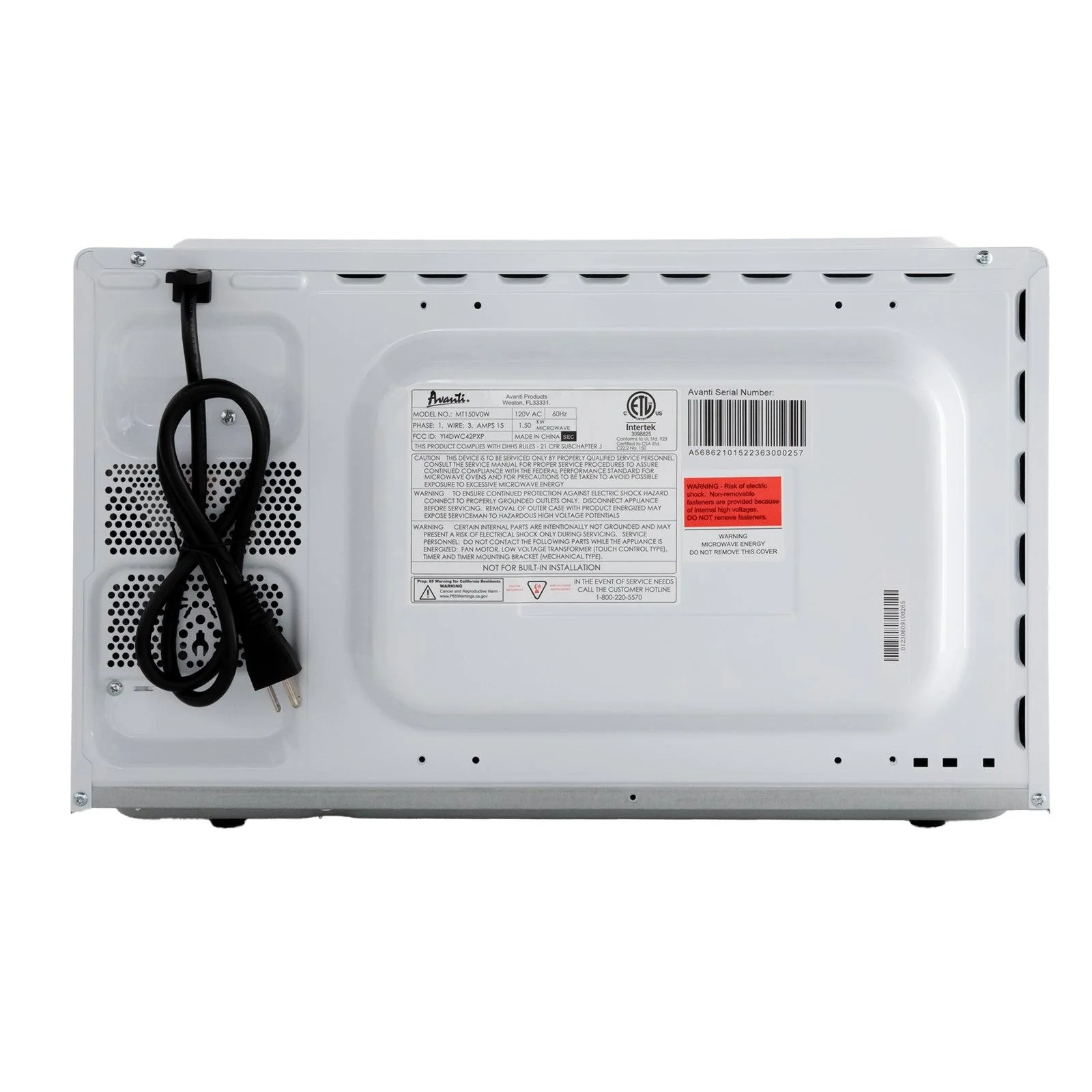 Avanti MT150V0W Avanti 1.5 Cu. Ft. Microwave Oven - White / 1.5 Cu. Ft. - Image 20