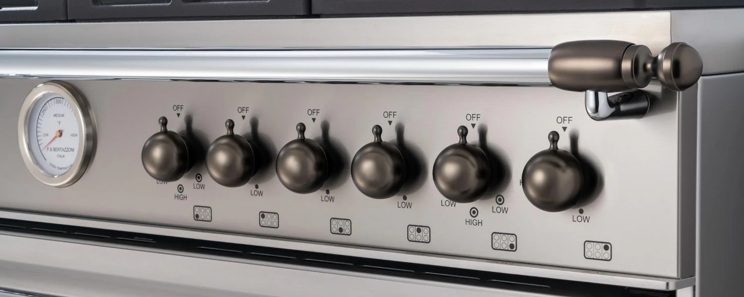 Bertazzoni DSHERTKHSB Black Nickel Decor Knob Set For Range And Hood Black Nickel - Image 3