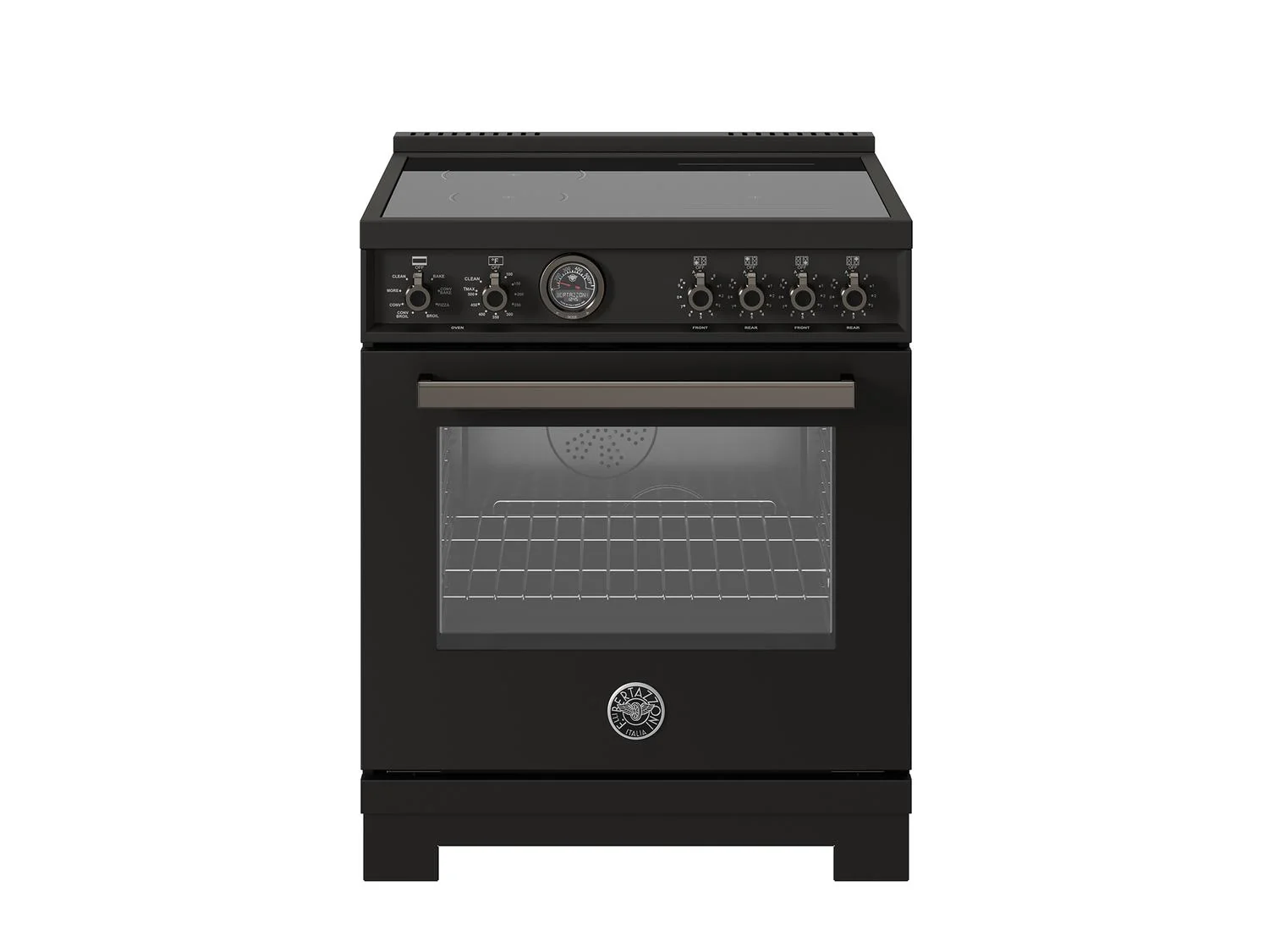 Bertazzoni PRO304IFEPCAT 30 Inch Induction Range, 4 Heating Zones, Electric Self-Clean Oven Carbonio