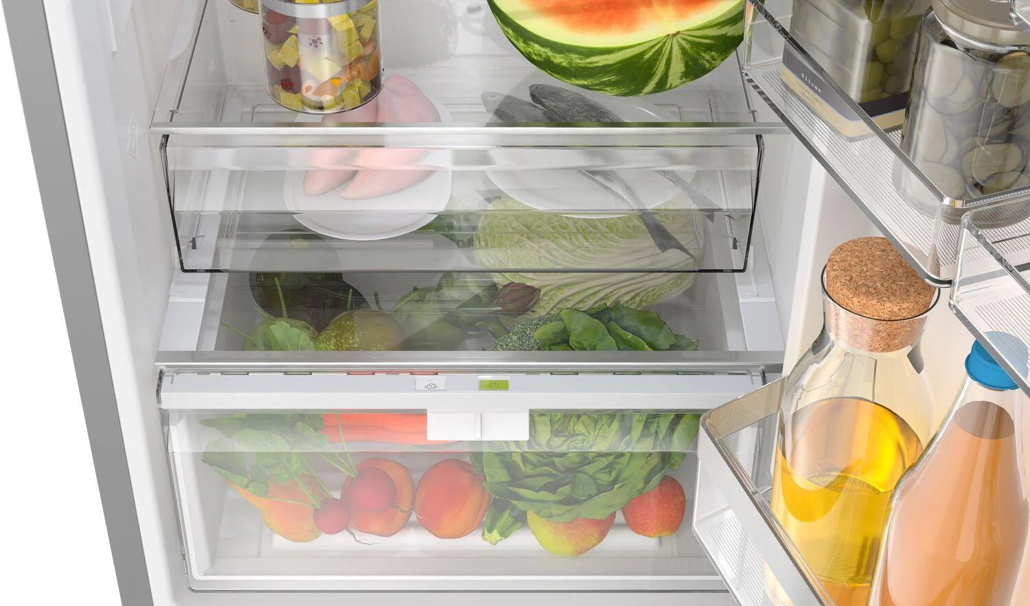 Bosch B24CB80ESW 800 Series Free-Standing Fridge-Freezer With Freezer At Bottom, Glass Door 24" White - Image 5
