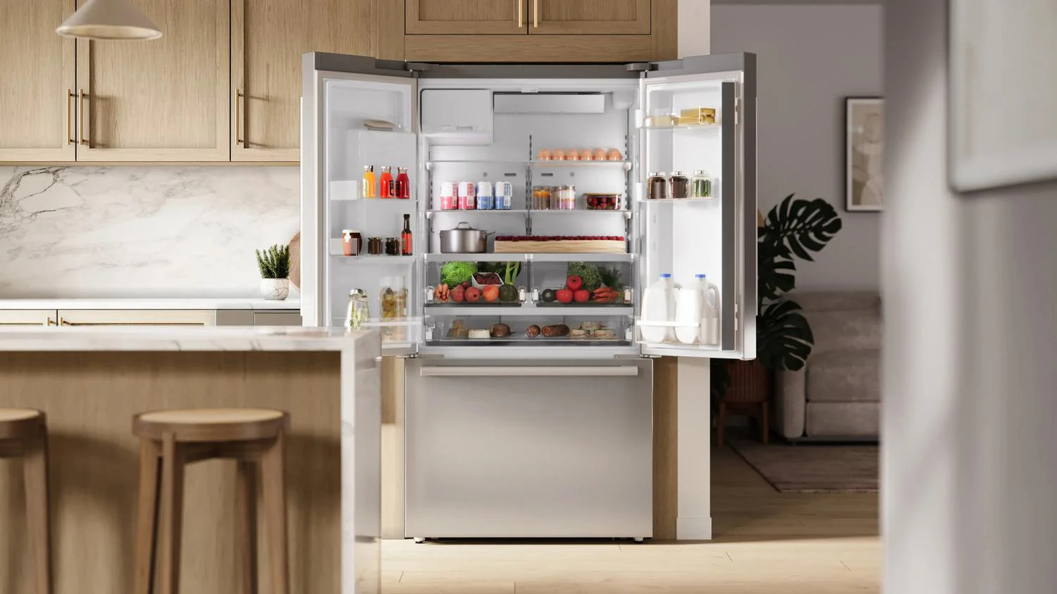 Bosch B36CD52SNS 500 Series French Door Bottom Mount Refrigerator 36" Stainless Steel (With Anti-Fingerprint), Total No Frost - Image 5