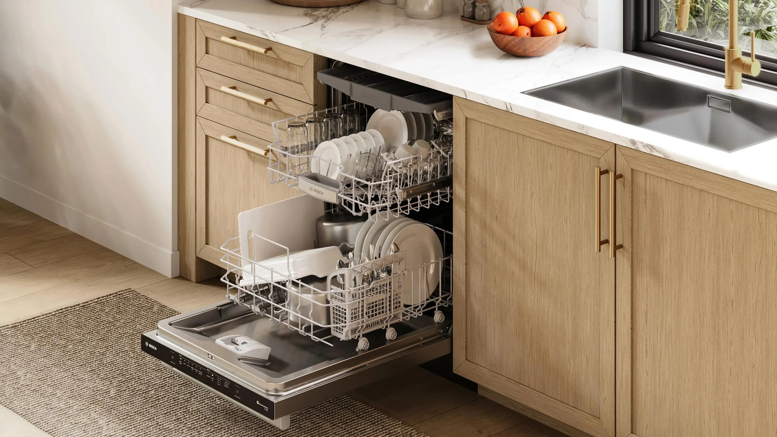 Bosch SHX65DM5N 500 Series, Built-Under Dishwasher, 24'', Brushed Steel Anti-Fingerprint - Image 2