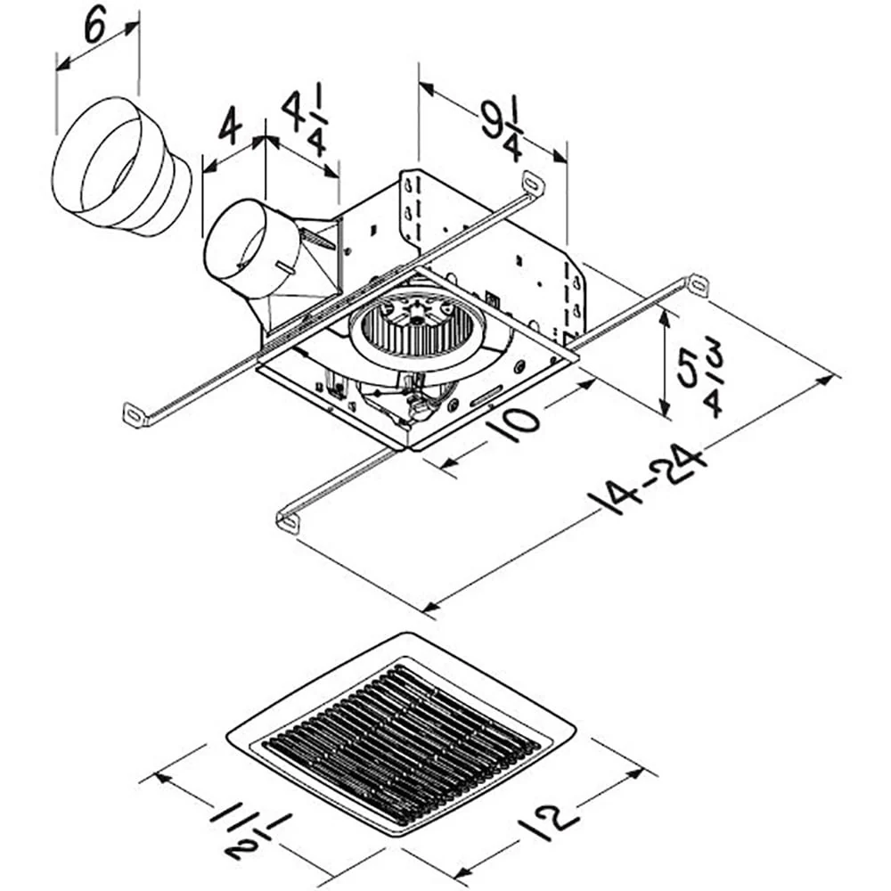 Broan AE50 Broan-Nutone® Wall Vent Kit, 3" Or 4" Round Duct - Image 5