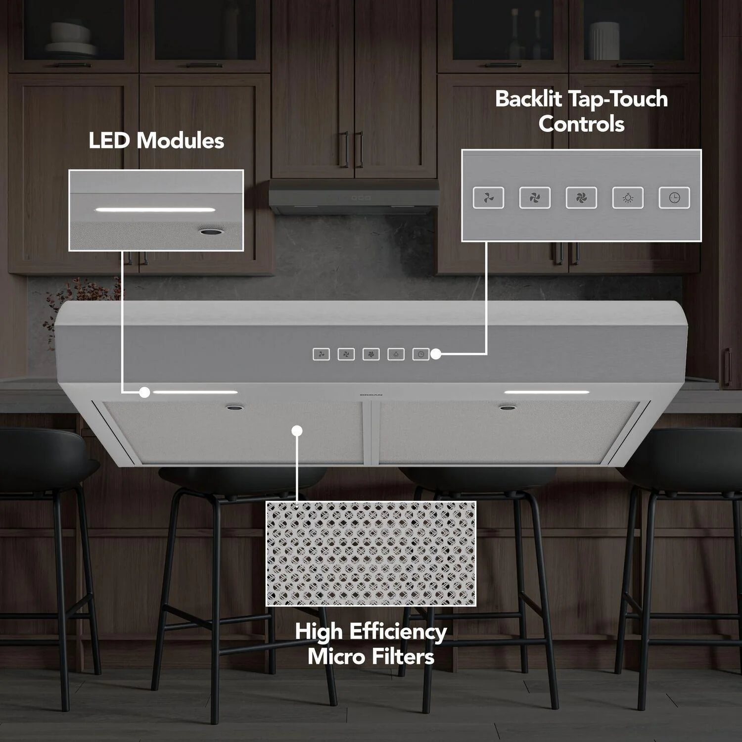Broan MTR2303SS Broan-Nutone 30-Inch Under Cabinet Range Hood, Energy Star, 350 Max Blower Cfm, Stainless Steel - Image 2