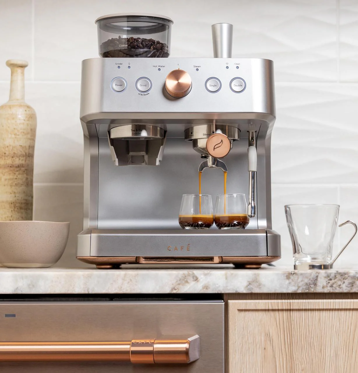 Cafe C7CESAS2RS3 Café™ Bellissimo Semi Automatic Espresso Machine + Frother - Image 8