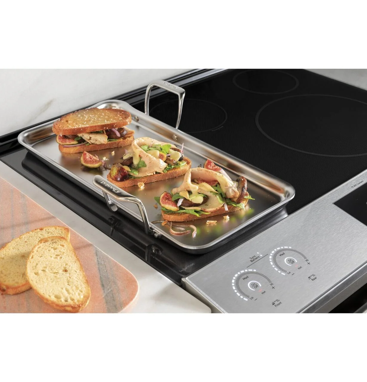 Cafe CHS90XM2NS5 Café 30" Smart Slide-In, Front-Control, Induction And Convection Range With In-Oven Camera In Platinum Glass - Image 12