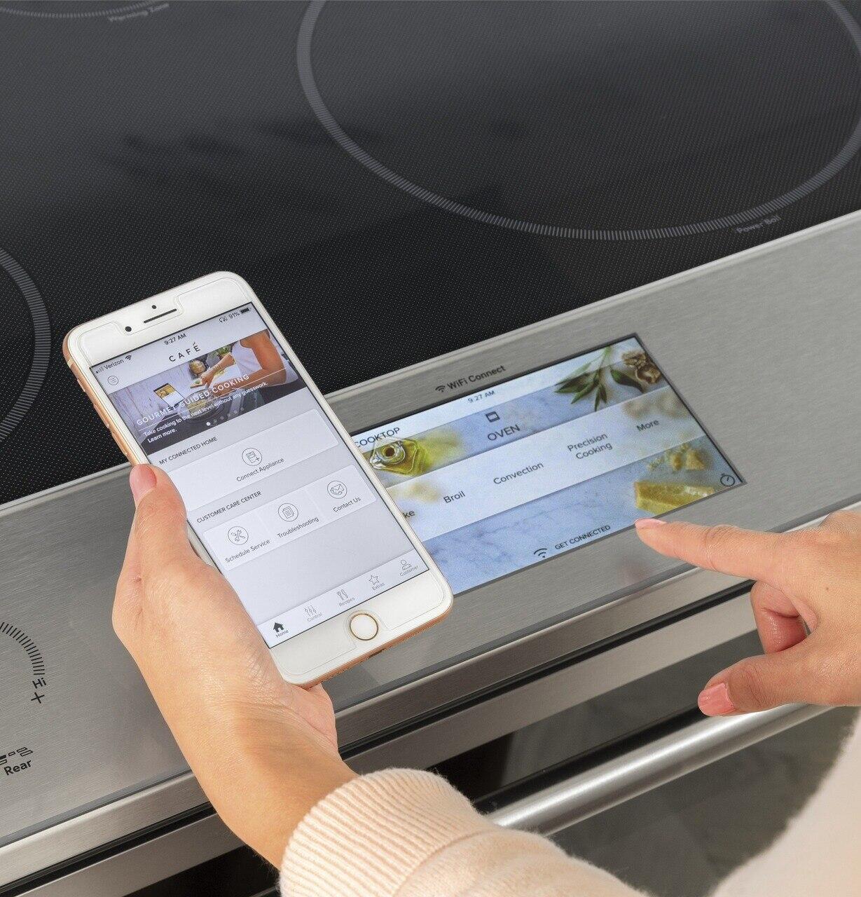 Cafe CHS90XM2NS5 Café 30" Smart Slide-In, Front-Control, Induction And Convection Range With In-Oven Camera In Platinum Glass - Image 13