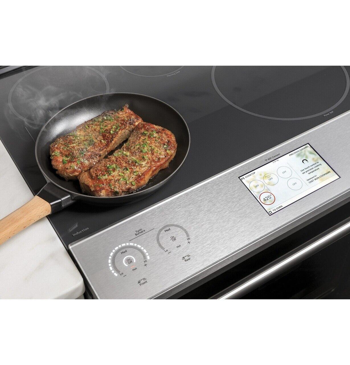 Cafe CHS90XM2NS5 Café 30" Smart Slide-In, Front-Control, Induction And Convection Range With In-Oven Camera In Platinum Glass - Image 26