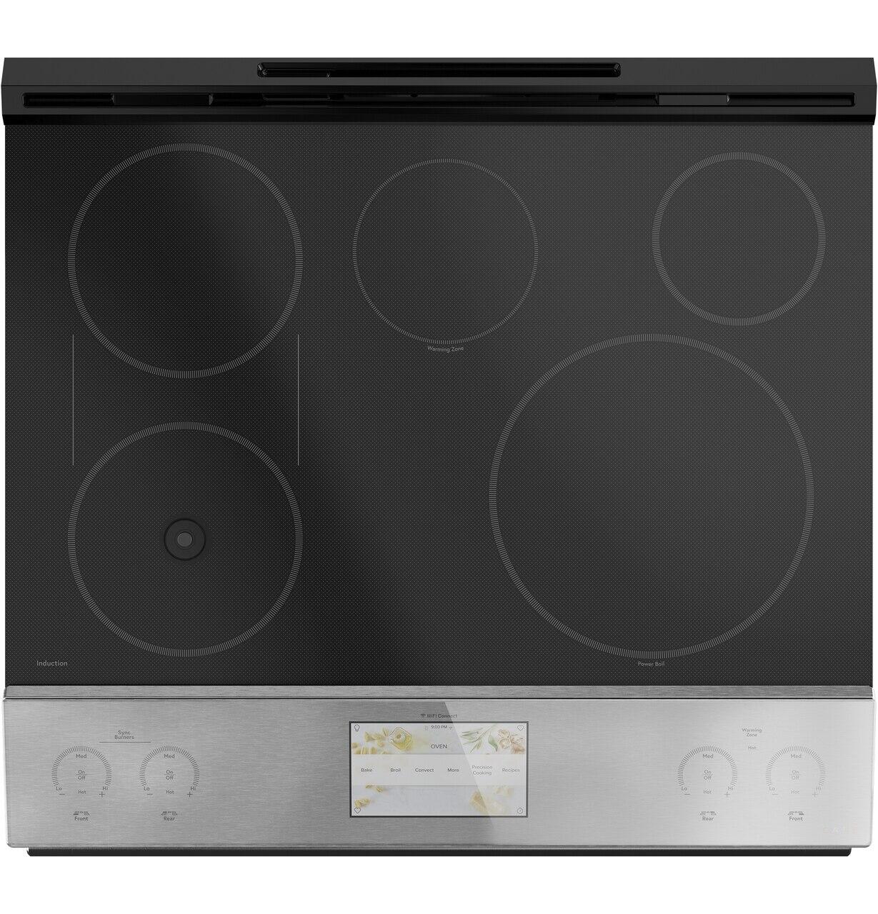 Cafe CHS90XM2NS5 Café 30" Smart Slide-In, Front-Control, Induction And Convection Range With In-Oven Camera In Platinum Glass - Image 3