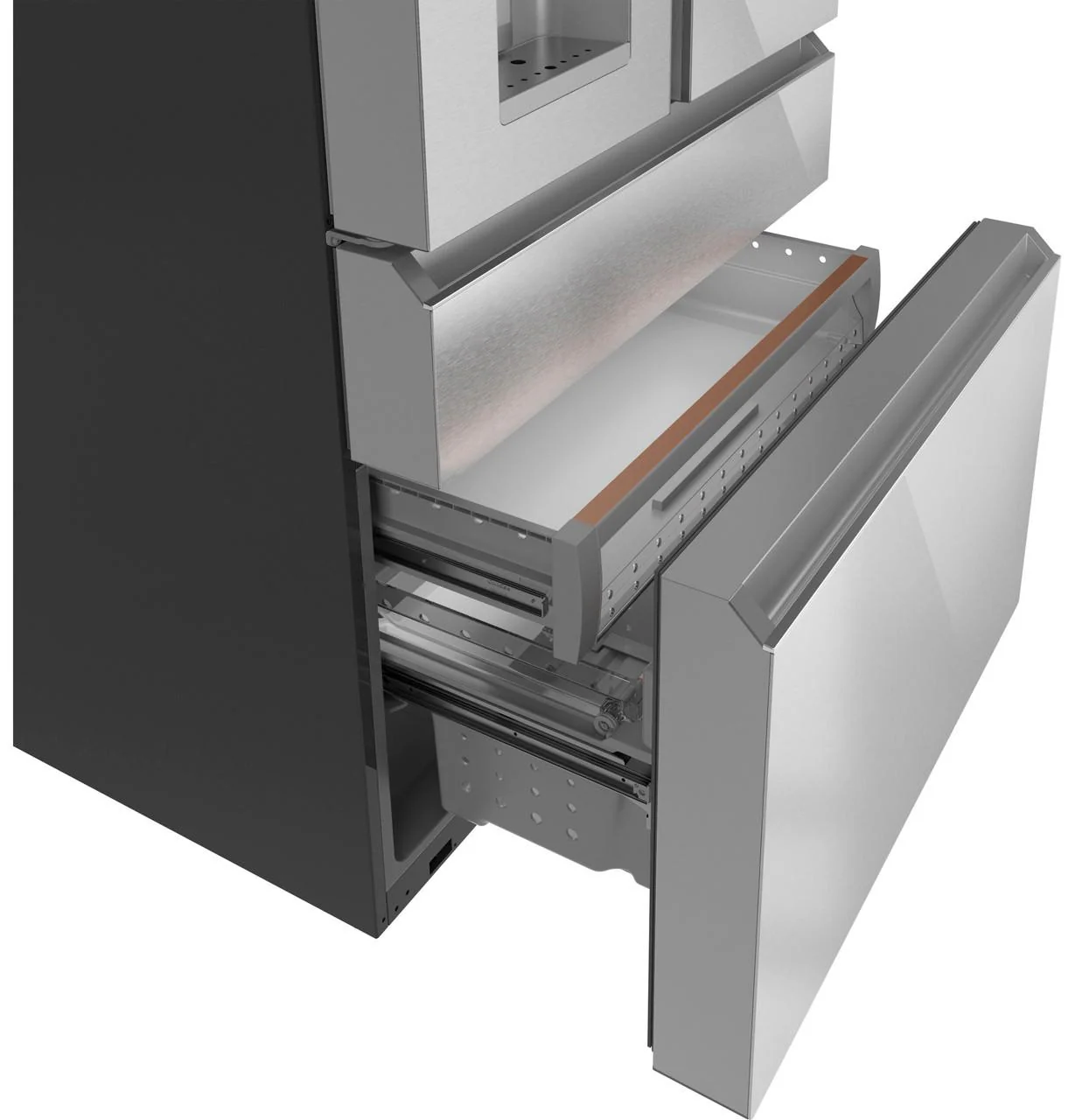 Cafe CXE22DM5PS5 Café™ Energy Star® 22.3 Cu. Ft. Smart Counter-Depth 4-Door French-Door Refrigerator In Platinum Glass - Image 7