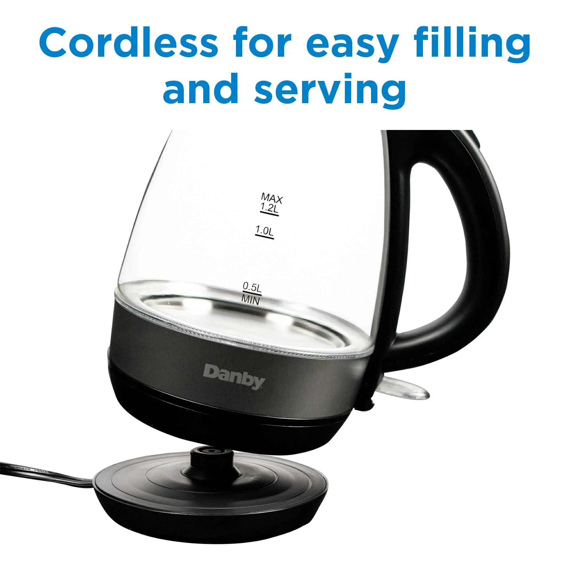 Danby DBKT12013BD11 Danby 1.2L Glass Kettle In Black - Image 4