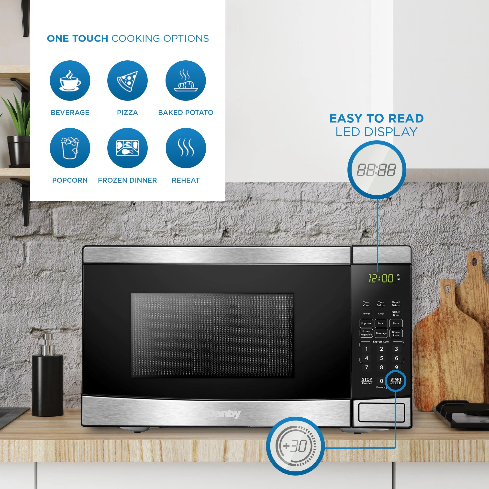 Danby DBMW0722BBS Danby 0.7 Cu. Ft. Countertop Microwave In Black And Stainless Steel - Image 4