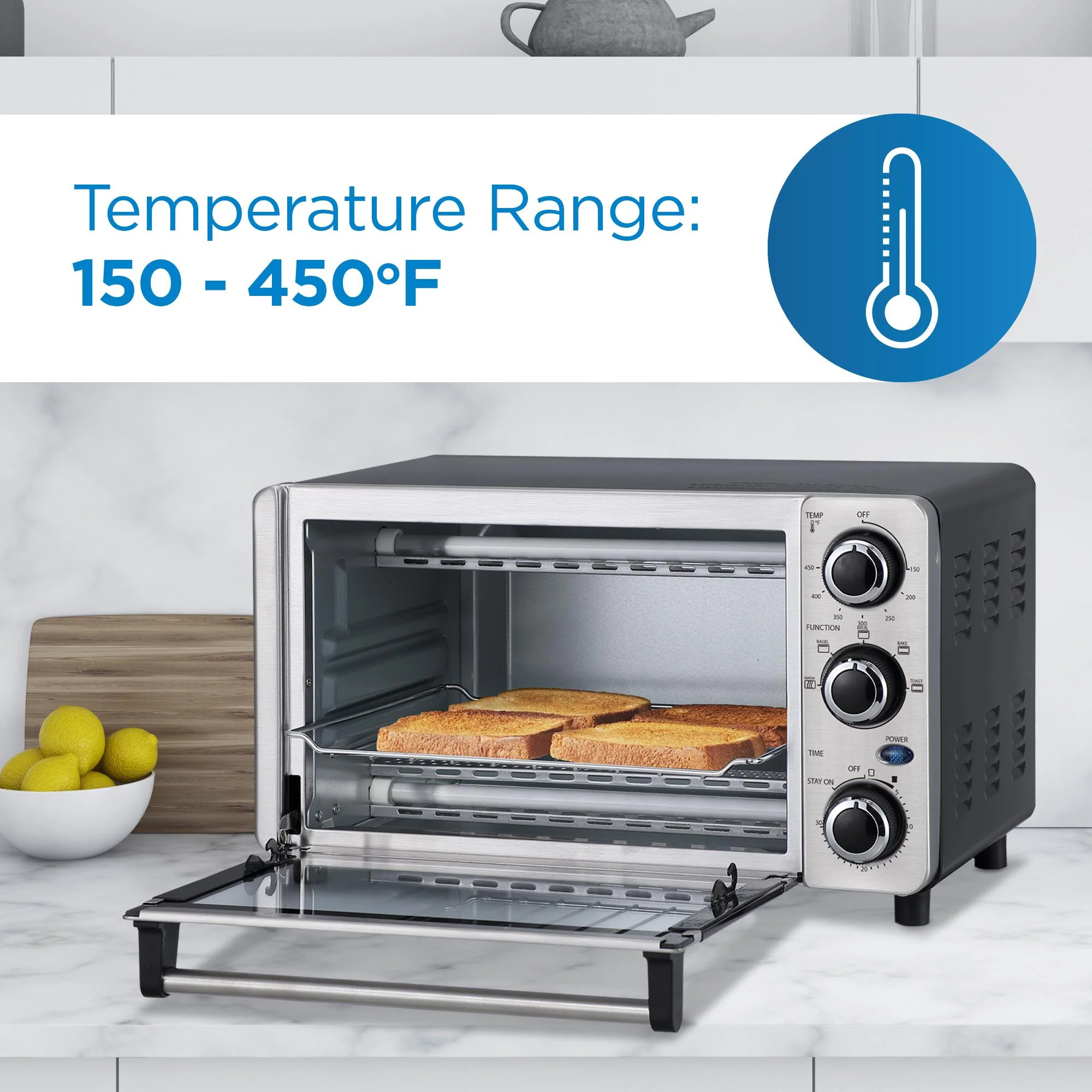 Danby DBTO0412BBSS Danby 0.4 Cu Ft/12L 4 Slice Countertop Toaster Oven - Image 9