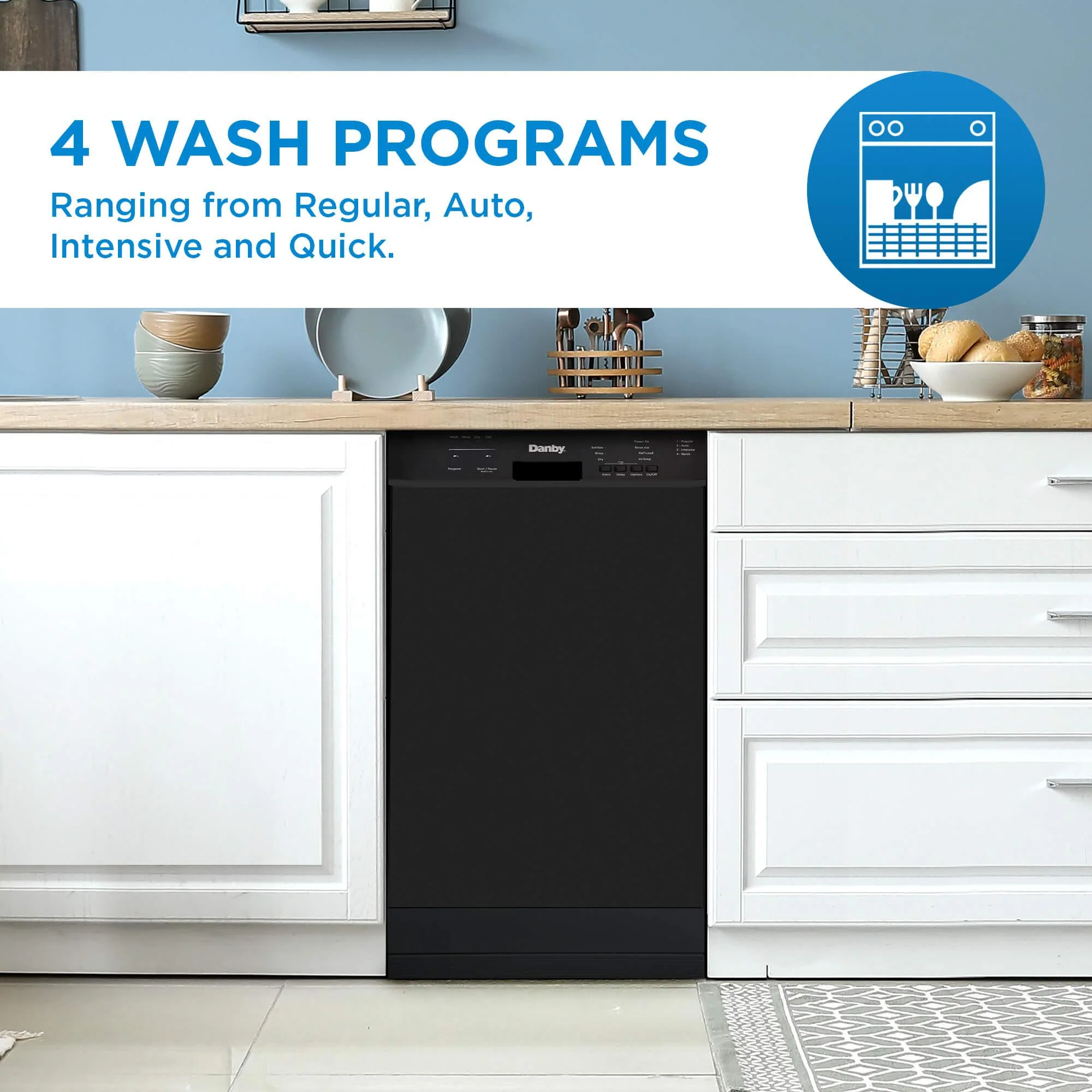 Danby DDW18D1EB Danby 18 Built-In Dishwasher With Front Controls (Black) - Image 9