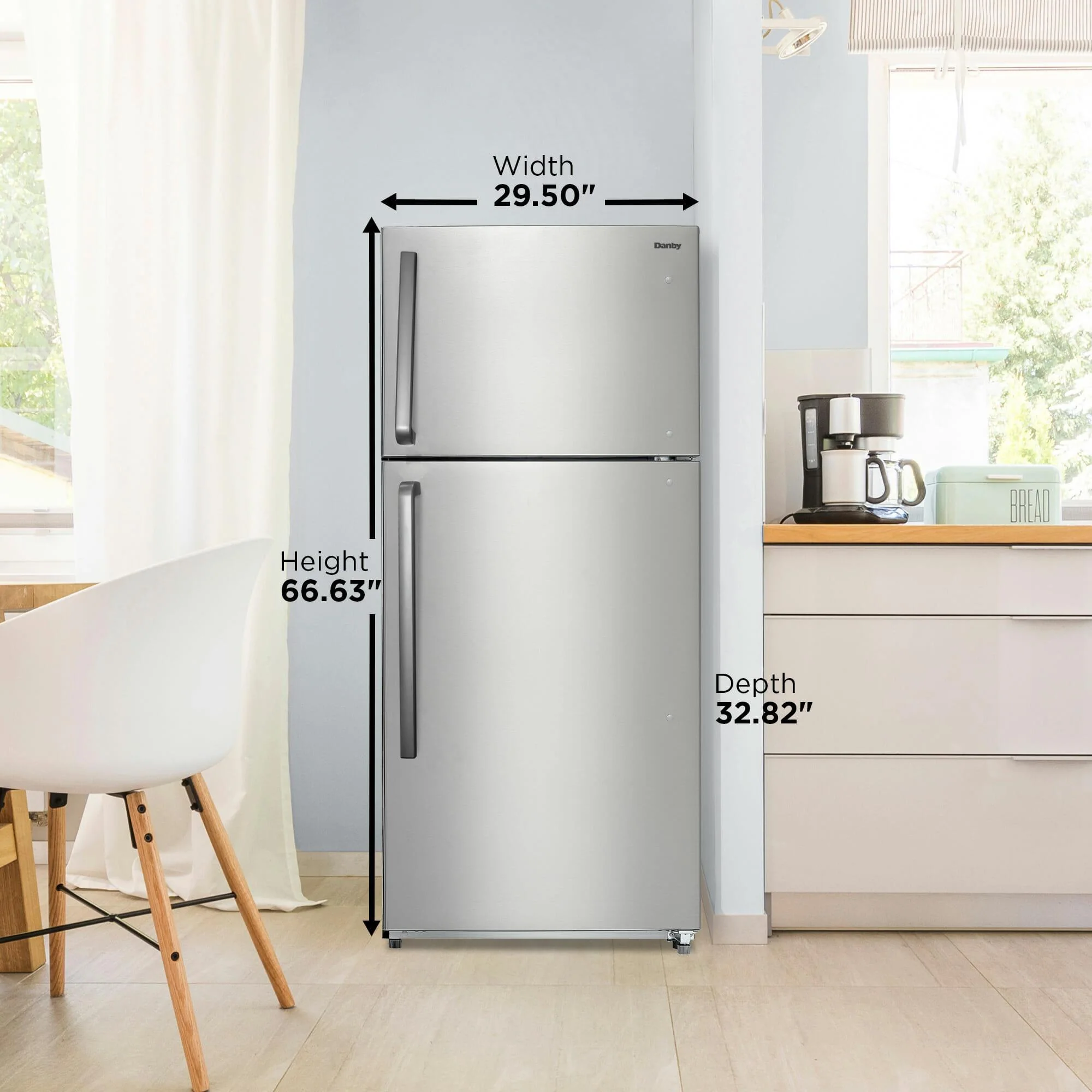 Danby DFF180E2SSDB Danby 18.1 Cu. Ft. Apartment Size Fridge Top Mount In Stainless Steel - Image 5
