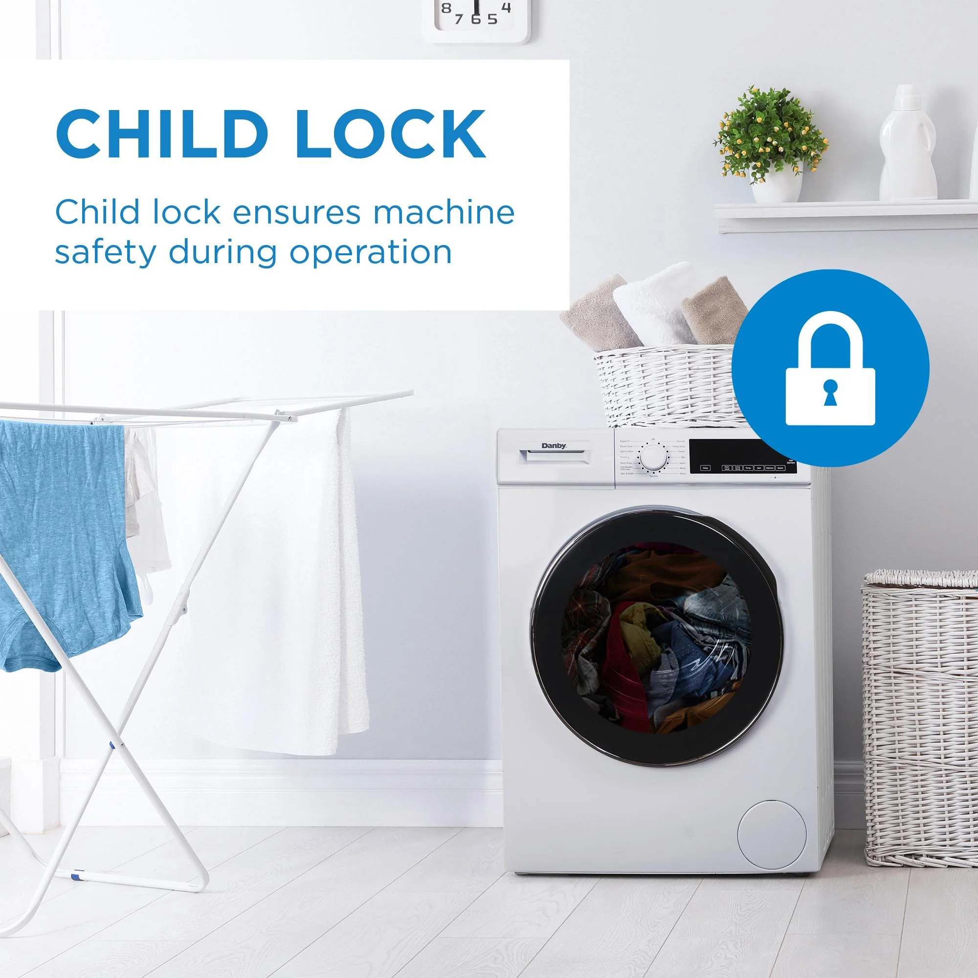 Danby DWM022D3WDB Danby 24-Inch, 2.2 Cu Ft. Stackable Front Load Washer With Steam In White - Image 5