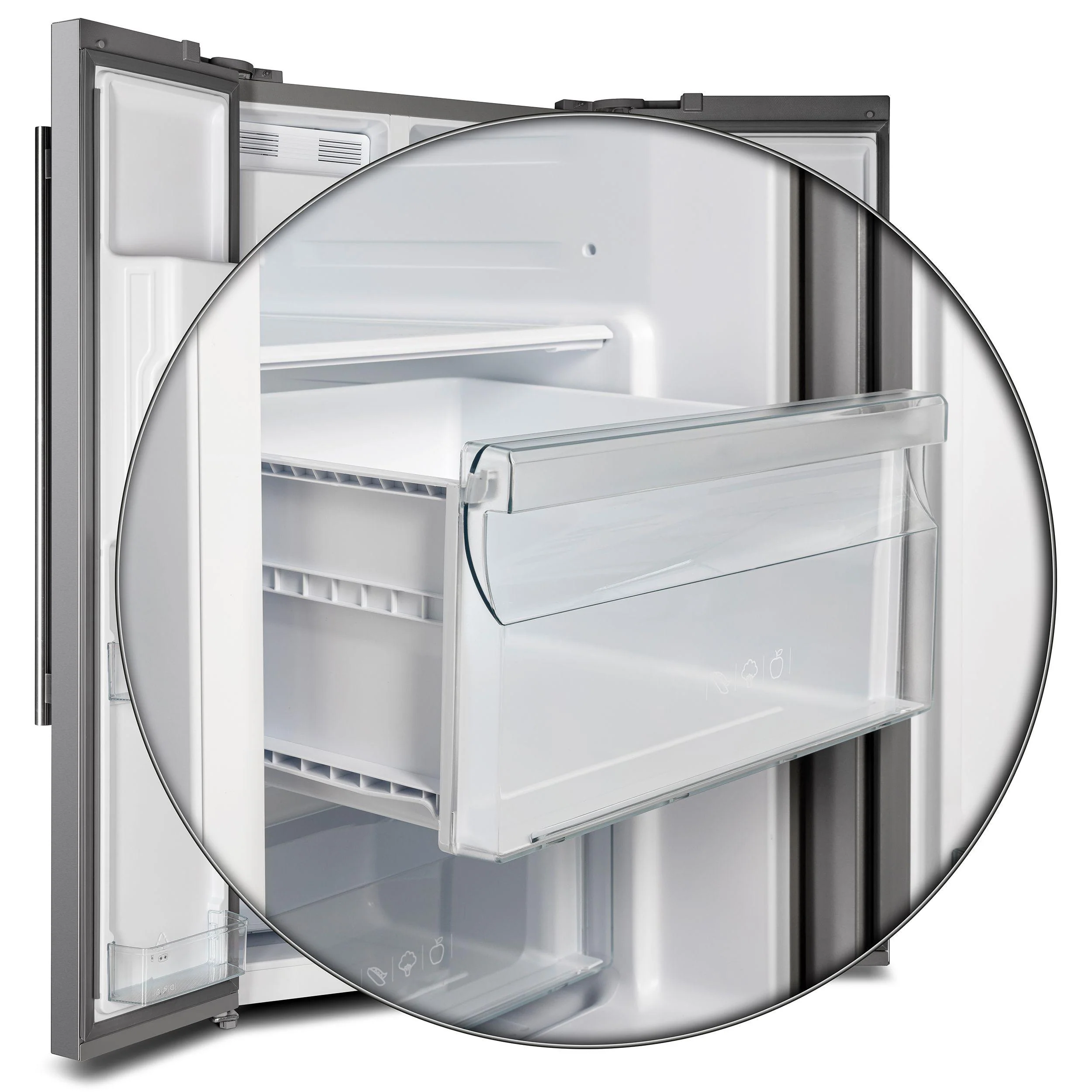 Forno FFRBI184436SB Salerno 36" Side By Side 20 Cu.Ft Stainless Steel Refrigerator With Ice Maker - Image 3