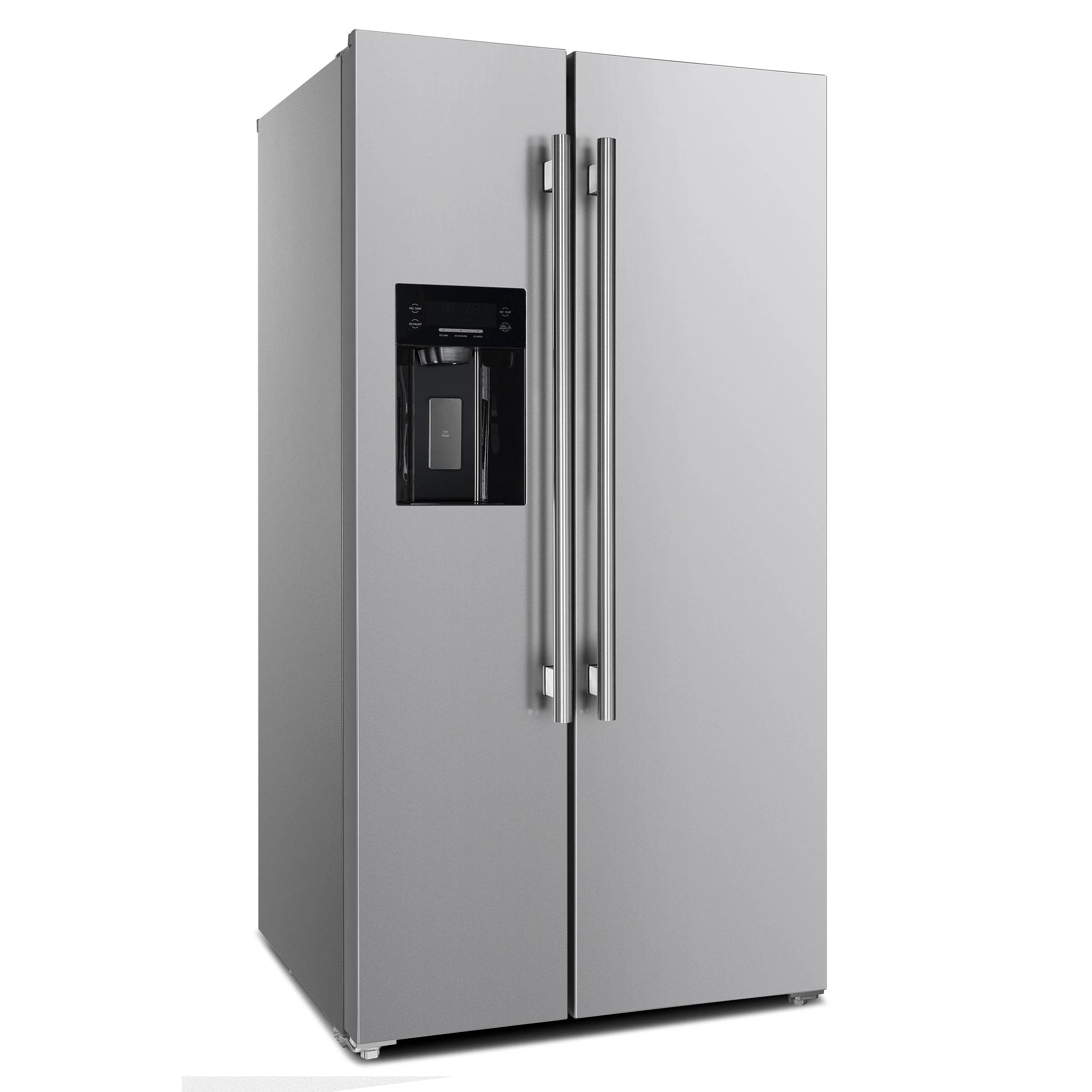 Forno FFRBI184440SG Salerno 36" Side By Side 20 Cu.Ft Stainless Steel Refrigerator With Ice Maker & Decorative Grill - Image 2