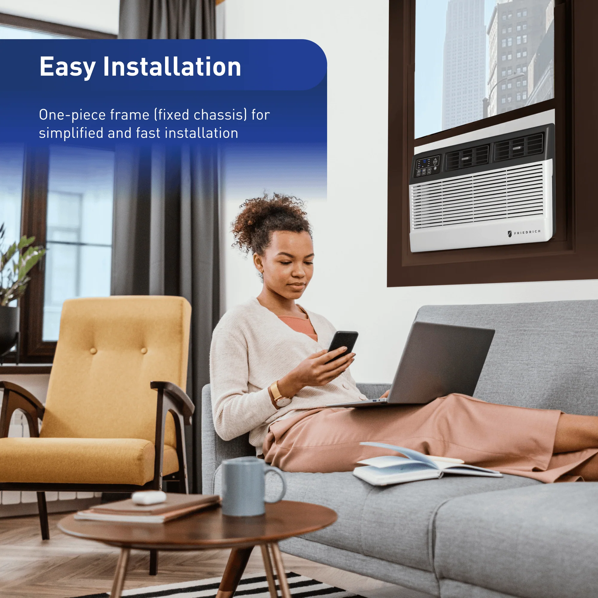 Friedrich CCW08B10C Friedrich Chill Premier 8,000 Btu 115V Smart Window/Wall Air Conditioner - Cool Only - Image 6