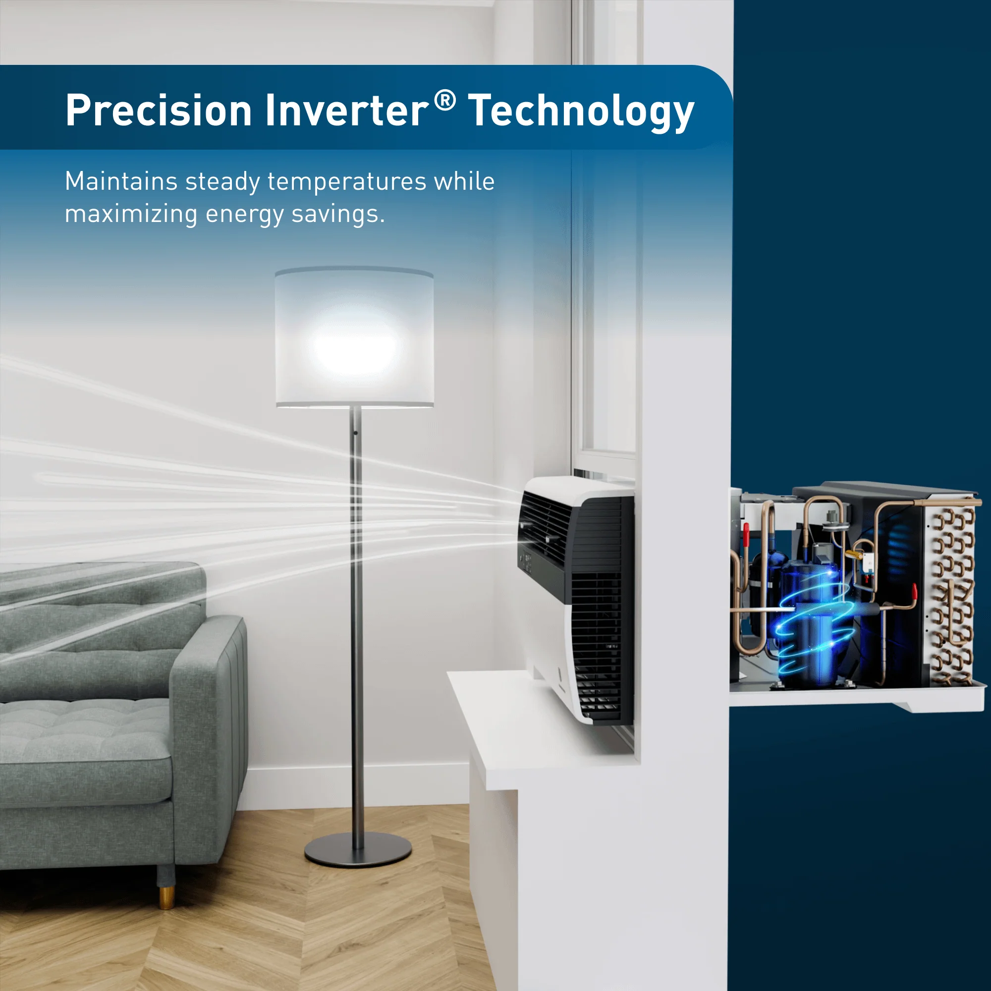 Friedrich KHVQ10B11A Friedrich K Hl Inverter 10,000 Btu 115V Smart Window/Wall Air Conditioner With Heat Pump - Image 9