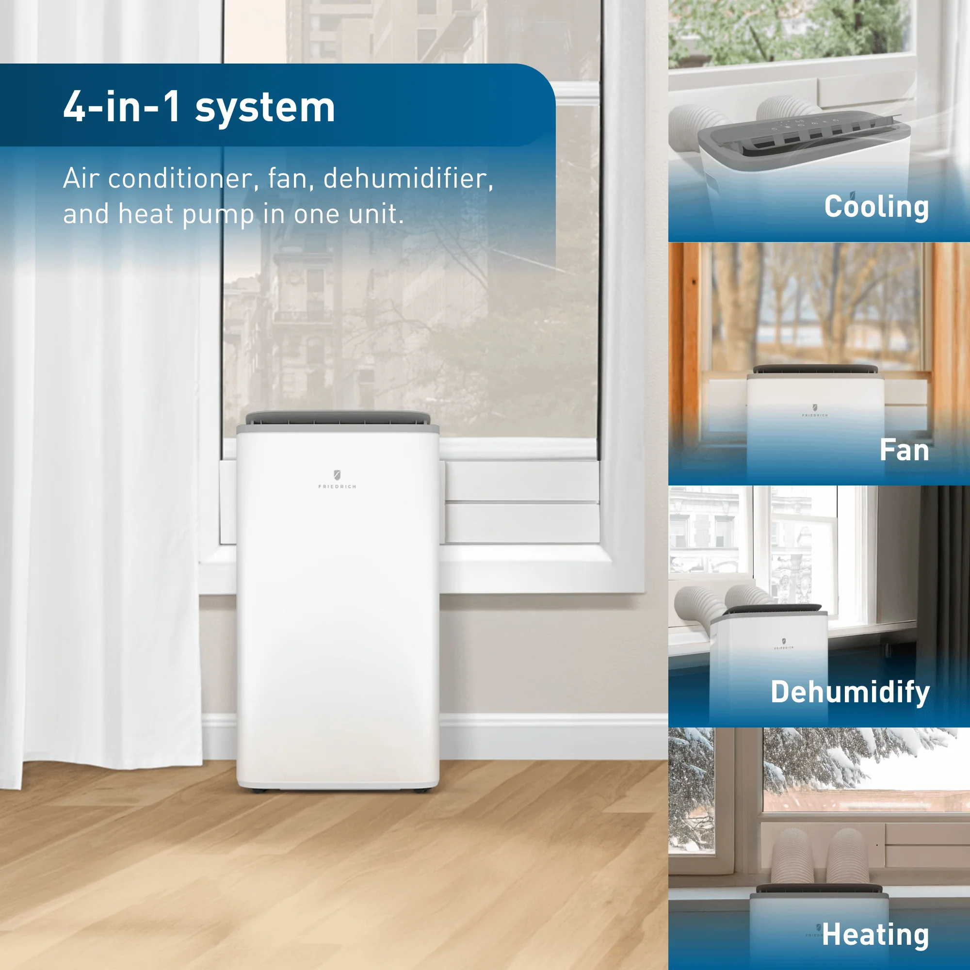 Friedrich ZHP14DC Friedrich Zoneaire Premier 14,000 Btu Dual-Hose Smart Portable Air Conditioner With Heat Pump - Image 12