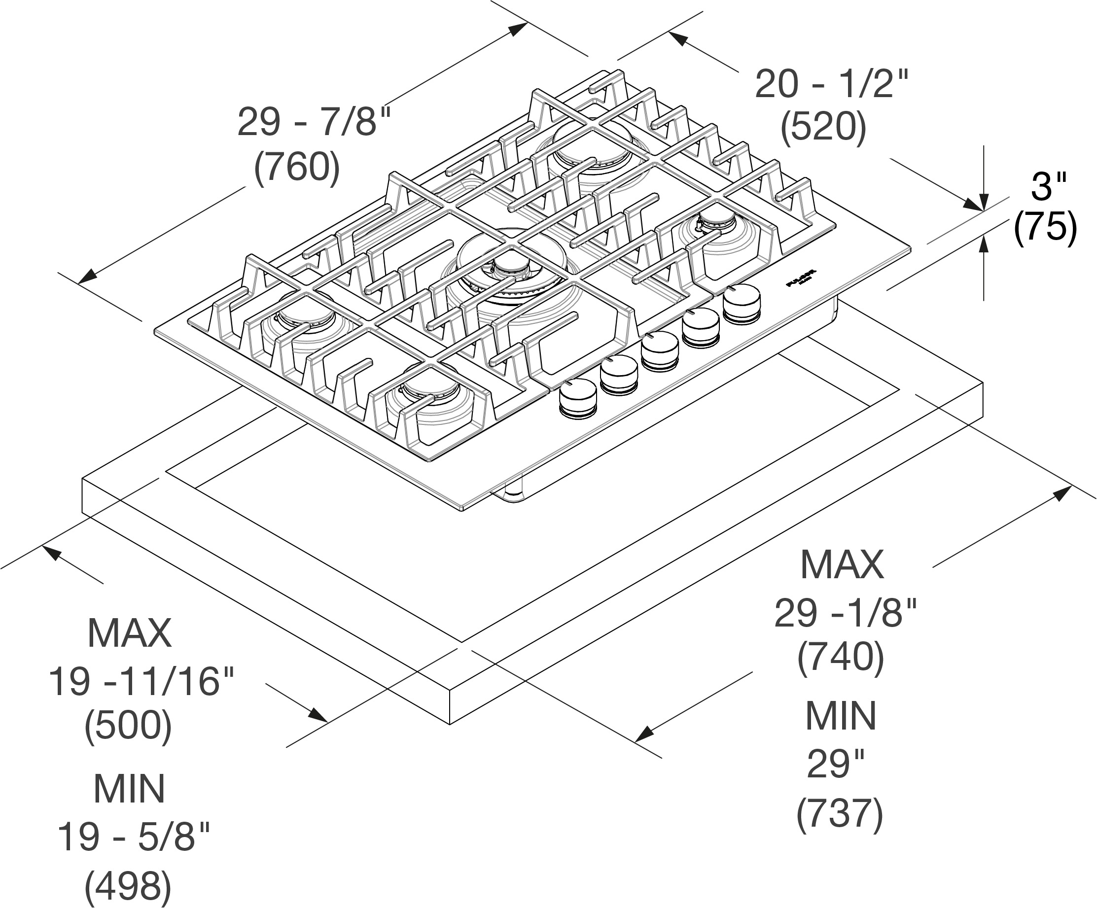 Fulgor Milano F4MGK30S1 30" Gas Cooktop - Image 8