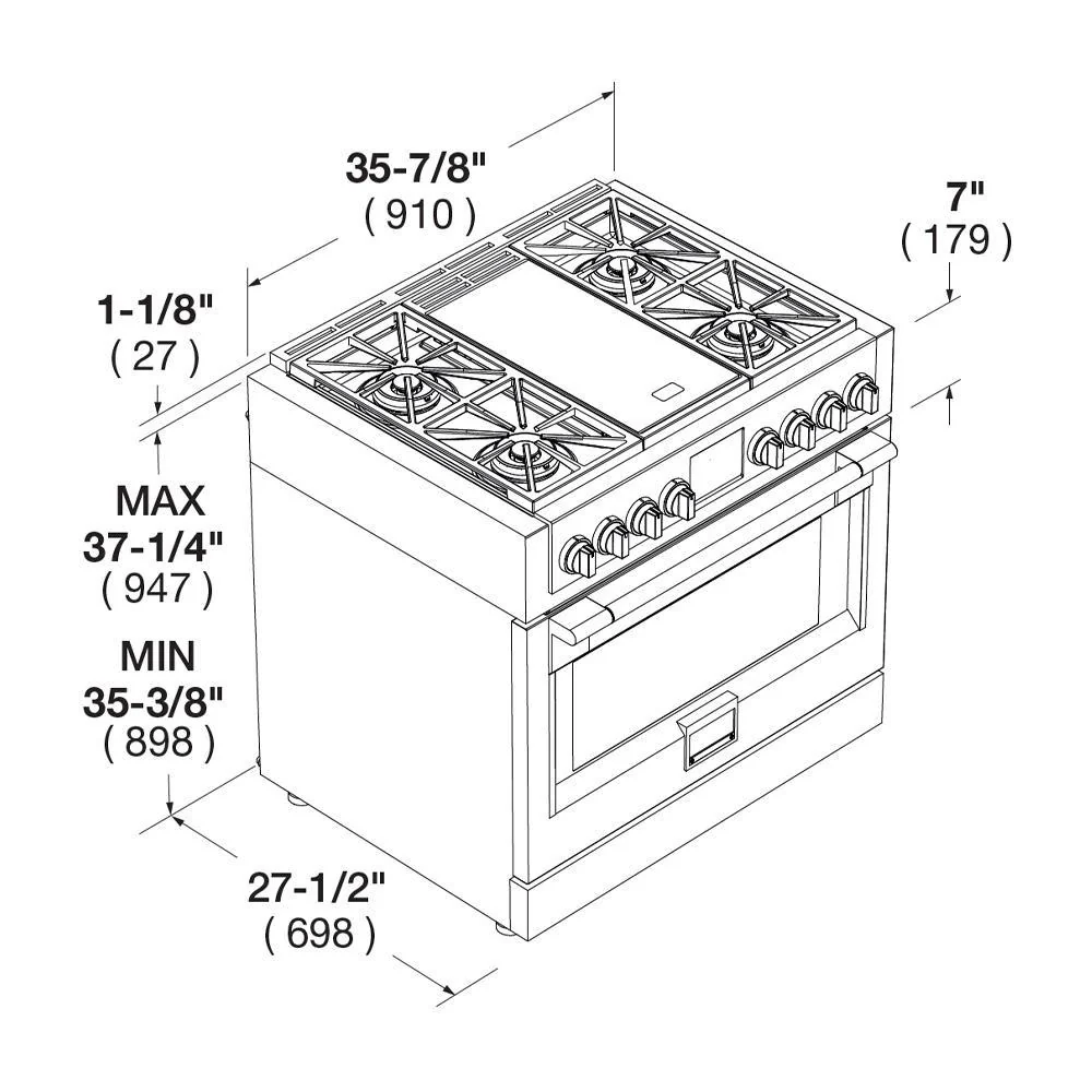 Fulgor Milano F6PDF364GS1 36 Dual Fuel Pro Range With Griddle - Image 21