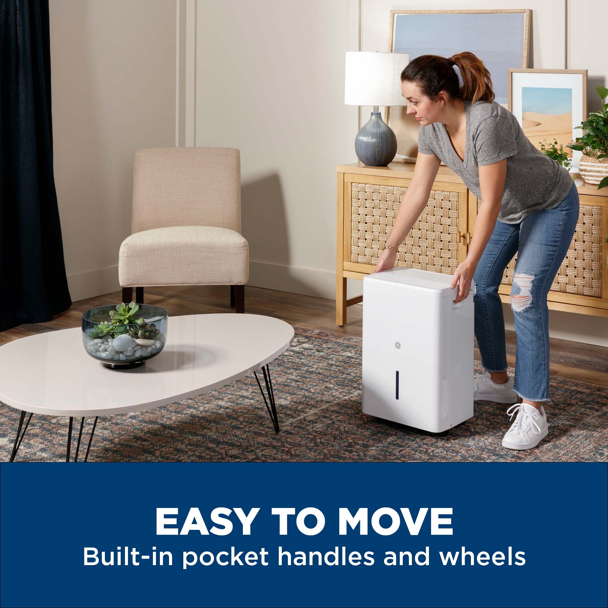 Ge Appliances ADHE50WWF Ge® 50 Pint Portable Dehumidifier With Smart Dry For Wet Spaces - Image 4