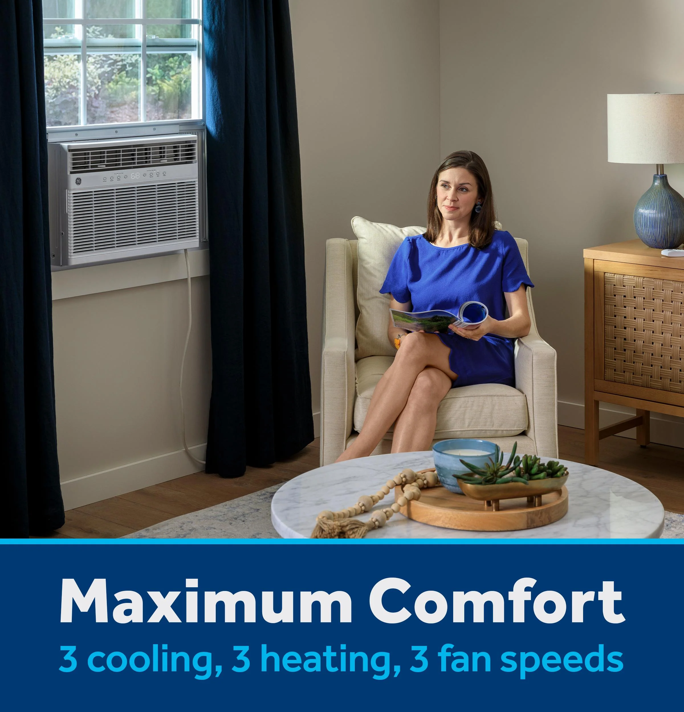 Ge Appliances AWGP12WWF Ge® 11,000 Btu Smart Heat/Cool With Heat Pump Electronic Window Air Conditioner For Large Rooms Up To 550 Sq. Ft. - Image 9