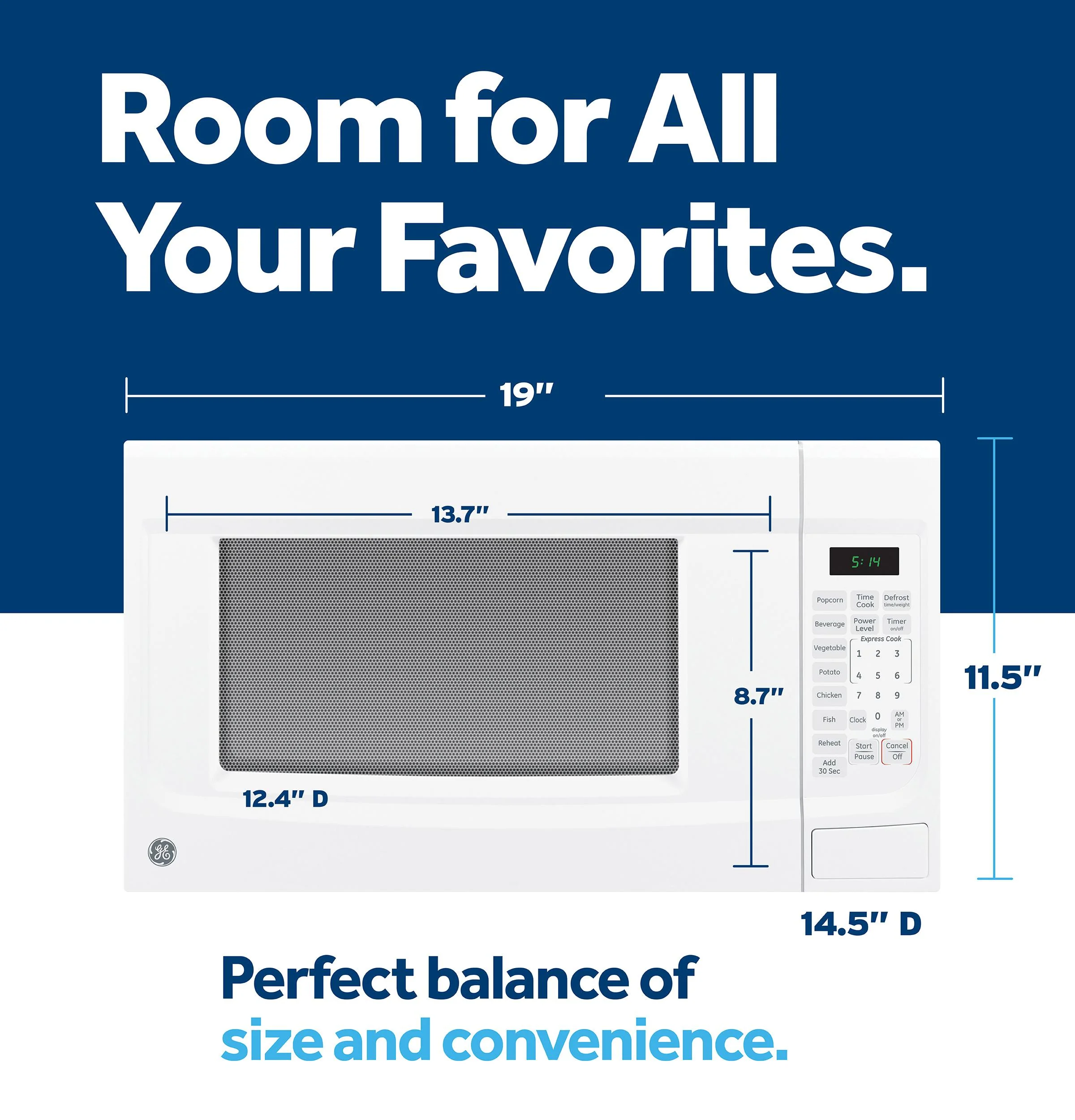 Ge Appliances GCST14S1WWW Ge® 1.4 Cu. Ft. Countertop Microwave Oven - Image 6