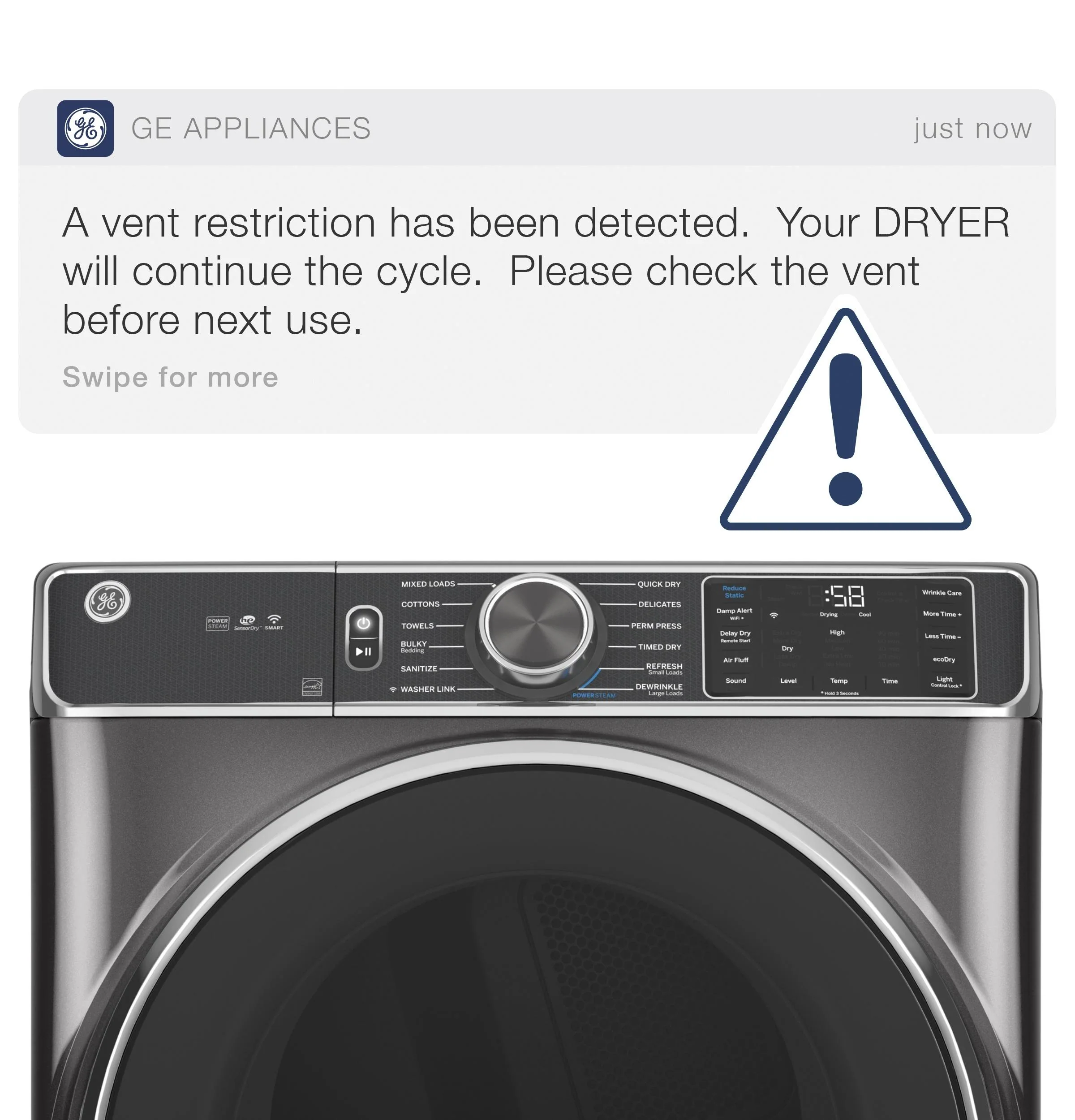 Ge Appliances GFD65GSSVWW Ge® 7.8 Cu. Ft. Capacity Smart Front Load Gas Dryer With Steam And Sanitize Cycle - Image 13
