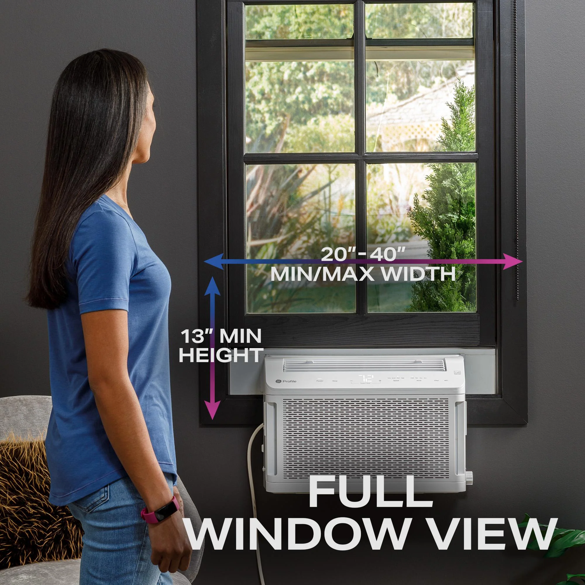 Ge Appliances PHNT12CC Ge Profile Clearview™ 12,200 Btu Inverter Smart Ultra Quiet Window Air Conditioner For Large Rooms Up To 550 Sq. Ft. - Image 2