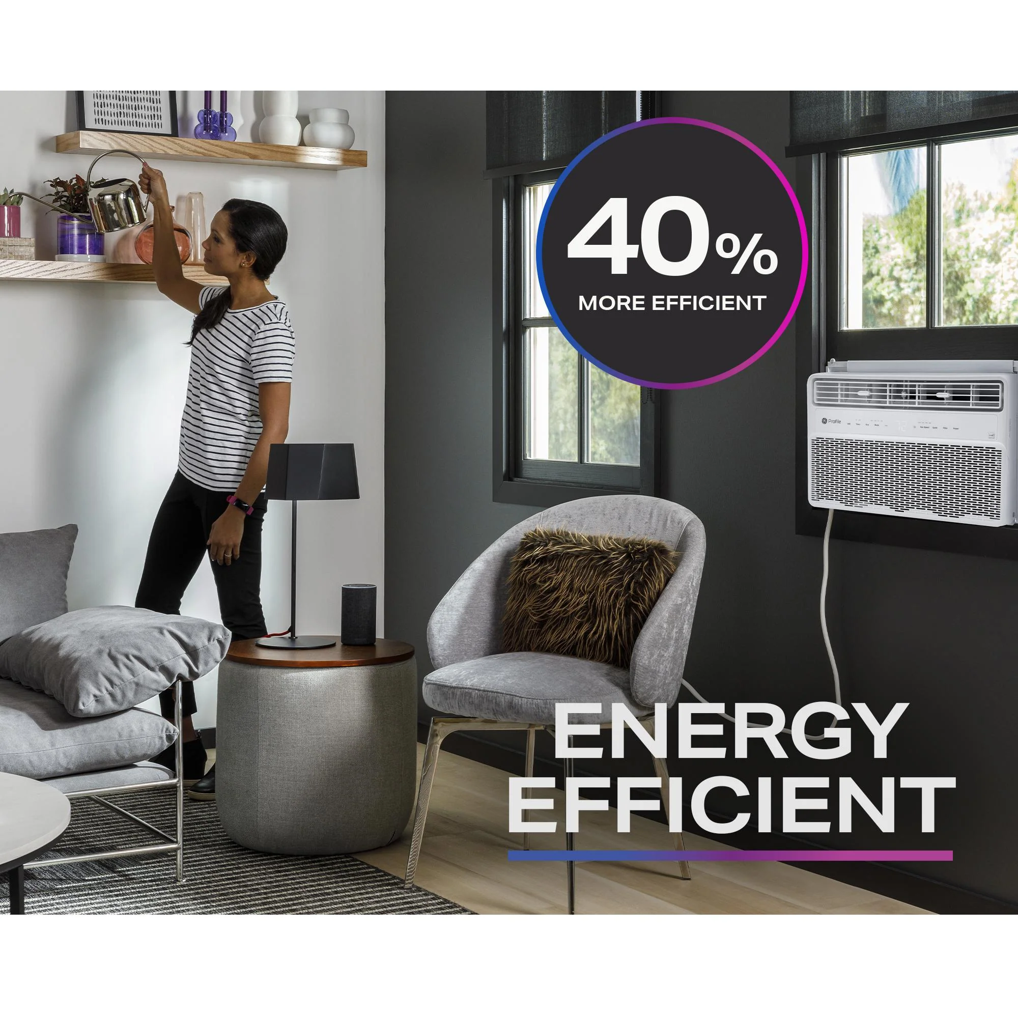Ge Appliances PWDV14WWF Ge Profile™ Energy Star® 14,000 Btu Inverter Smart Ultra Quiet Window Air Conditioner For Large Rooms Up To 700 Sq. Ft. - Image 4