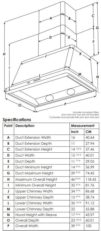 Ilve UAM100MB Majestic 40 Inch Blue Wall Mount Range Hood - Image 7