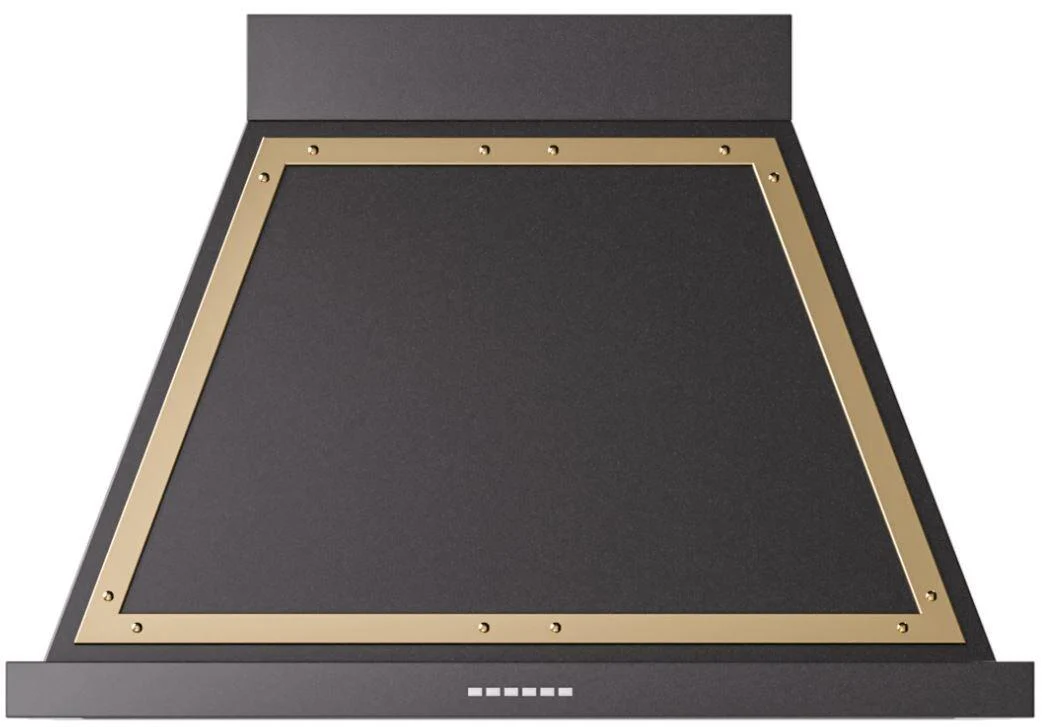 Ilve UANB36BKG Nostalgie 36 Inch Glossy Black Wall Mount Convertible Range Hood