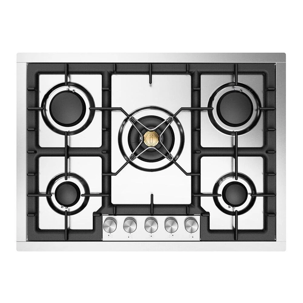 Ilve UHCPT75SS Ilve Uhcpt75Ss Professional Plus Ii 30 Inch Built-In Gas Cooktop With 5 Burners, In Stainless Steel (Natural Gas)