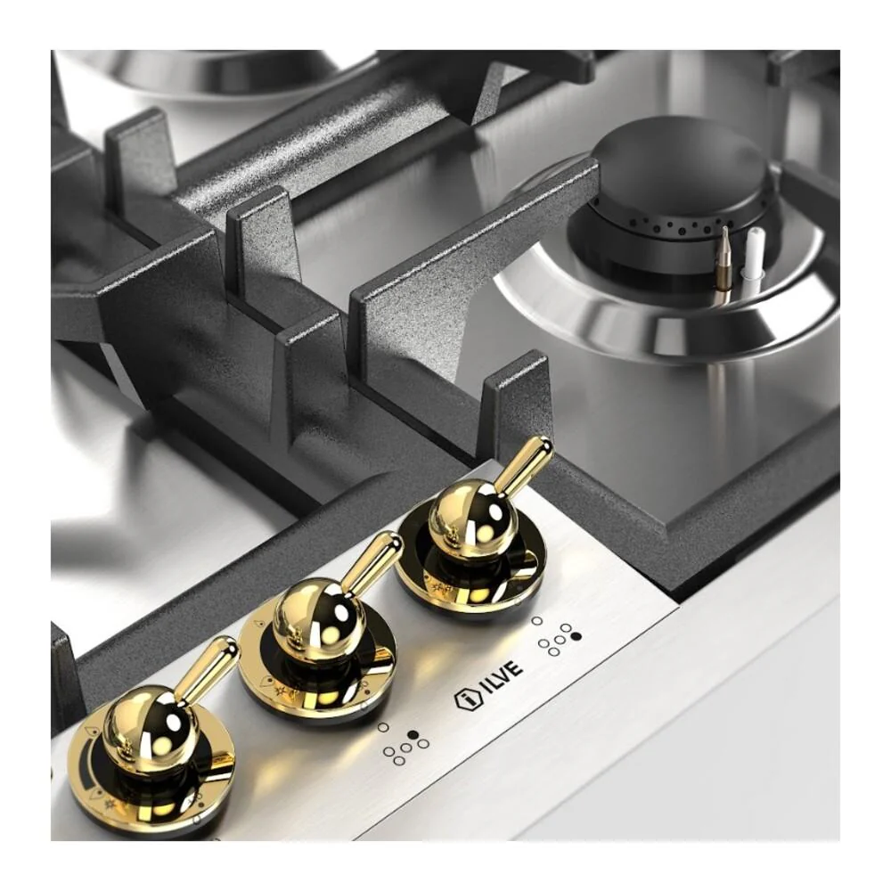 Ilve UHCPT95FNSSG Ilve Uhcpt95Fnssg Nostalgie Ii 36 Inch Built-In Gas Cooktop With Total Black Brass Burners, In Stainless Steel (5 Sealed Burners + Griddle, Natural Gas) - Image 7