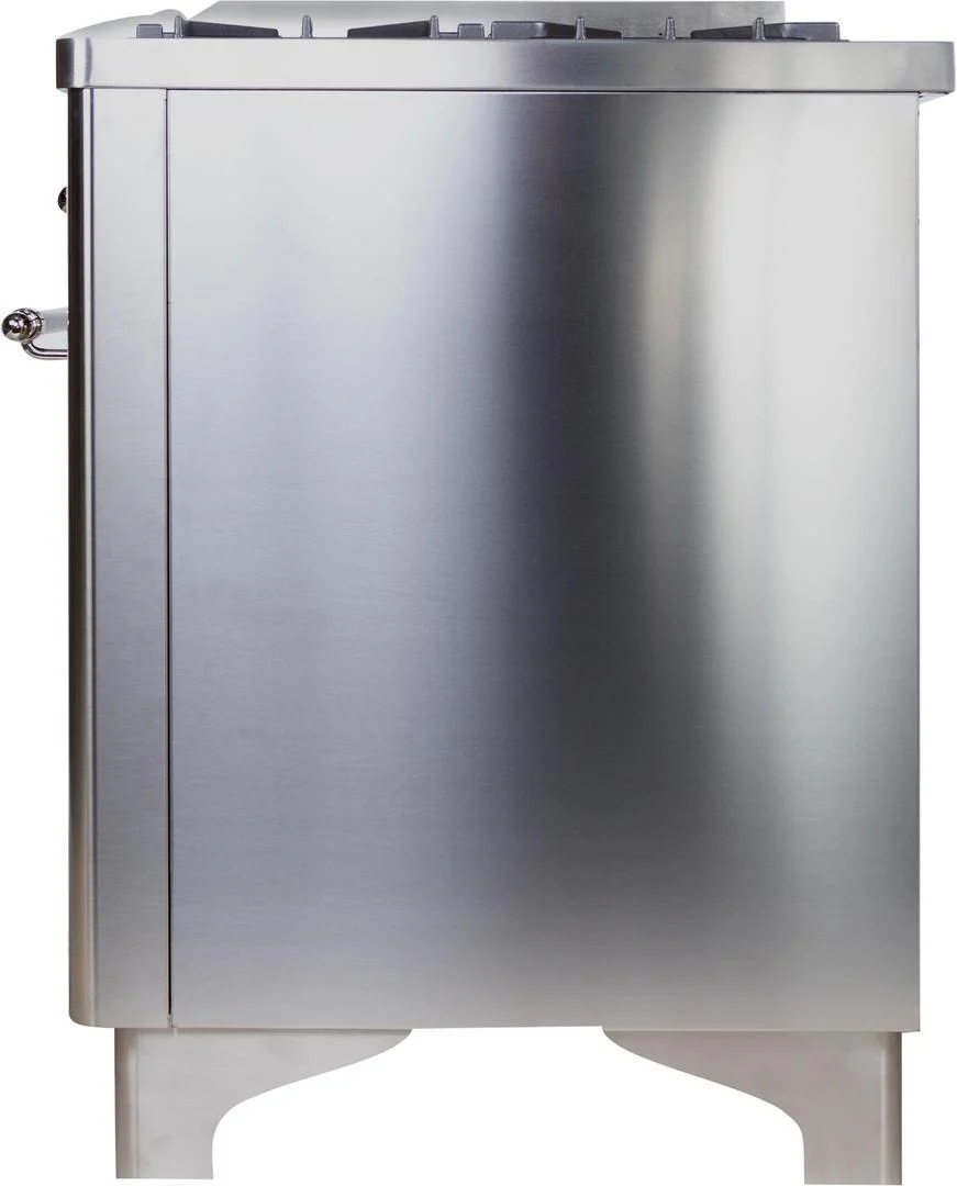 Ilve UM12FDNS3SSCLP Majestic Ii 48 Inch Dual Fuel Liquid Propane Freestanding Range In Stainless Steel With Chrome Trim - Image 7