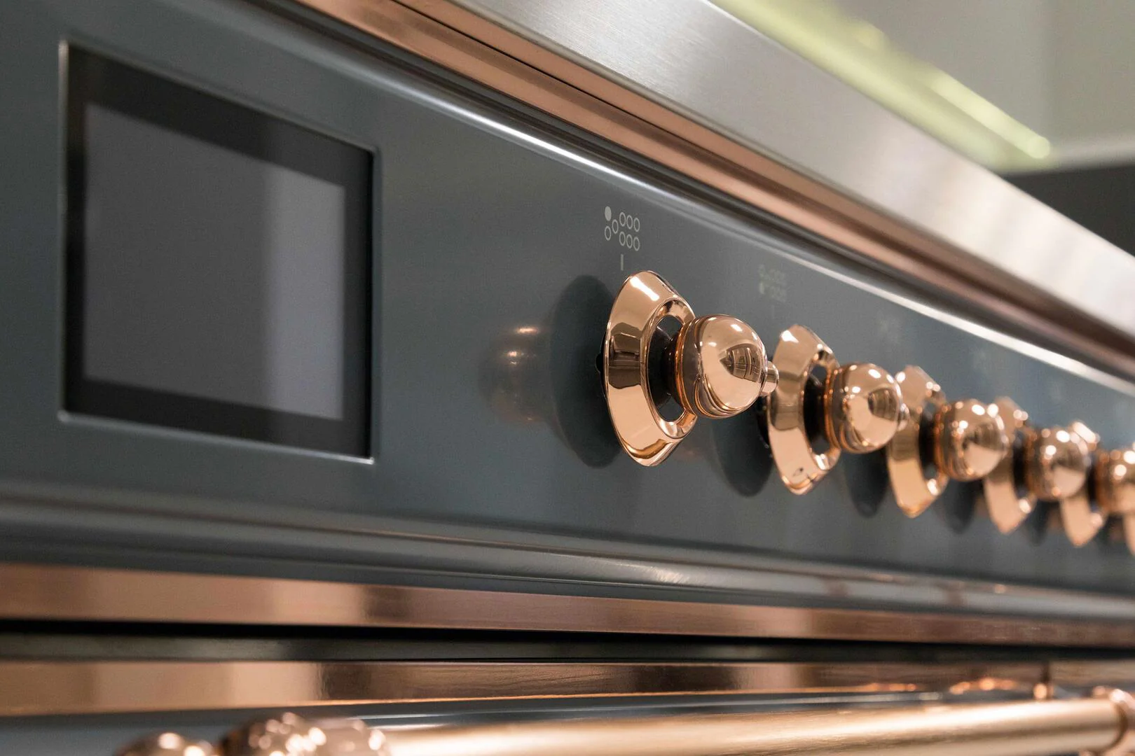 Ilve UM15FDNS3BGPLP Majestic Ii 60 Inch Dual Fuel Liquid Propane Freestanding Range In Blue Grey With Copper Trim - Image 10