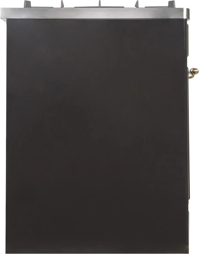 Ilve UM30DNE3BKGLP Majestic Ii 30 Inch Dual Fuel Liquid Propane Freestanding Range In Glossy Black With Brass Trim - Image 6