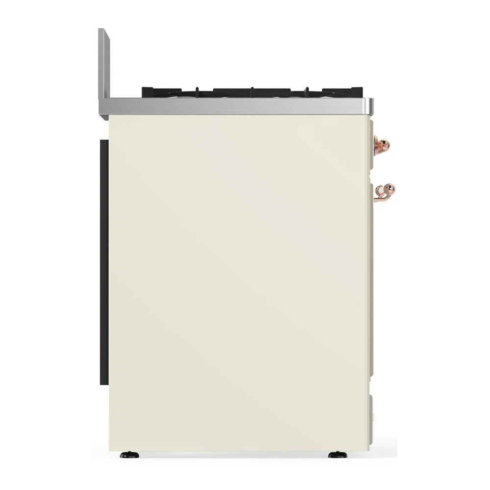 Ilve UM30NR3AWPLP Ilve Um30Nr3Awplp Majestic Iii 30 Inch Dual Fuel Range With 5 Black Brass Burners, Dual Function Burner Up To 25,000 Btu (Liquid Propane, Triple Glass Door, Antique White, Copper) - Image 6