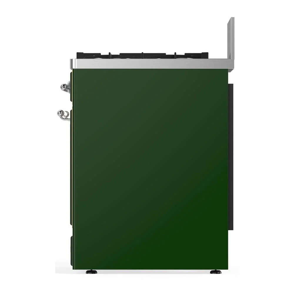 Ilve UM30NR3EGC Ilve Um30Nr3Egc Majestic Iii 30 Inch Dual Fuel Range With 5 Black Brass Burners, Dual Function Burner Up To 25,000 Btu (Natural Gas, Triple Glass Door, Emerald Green, Chrome) - Image 5