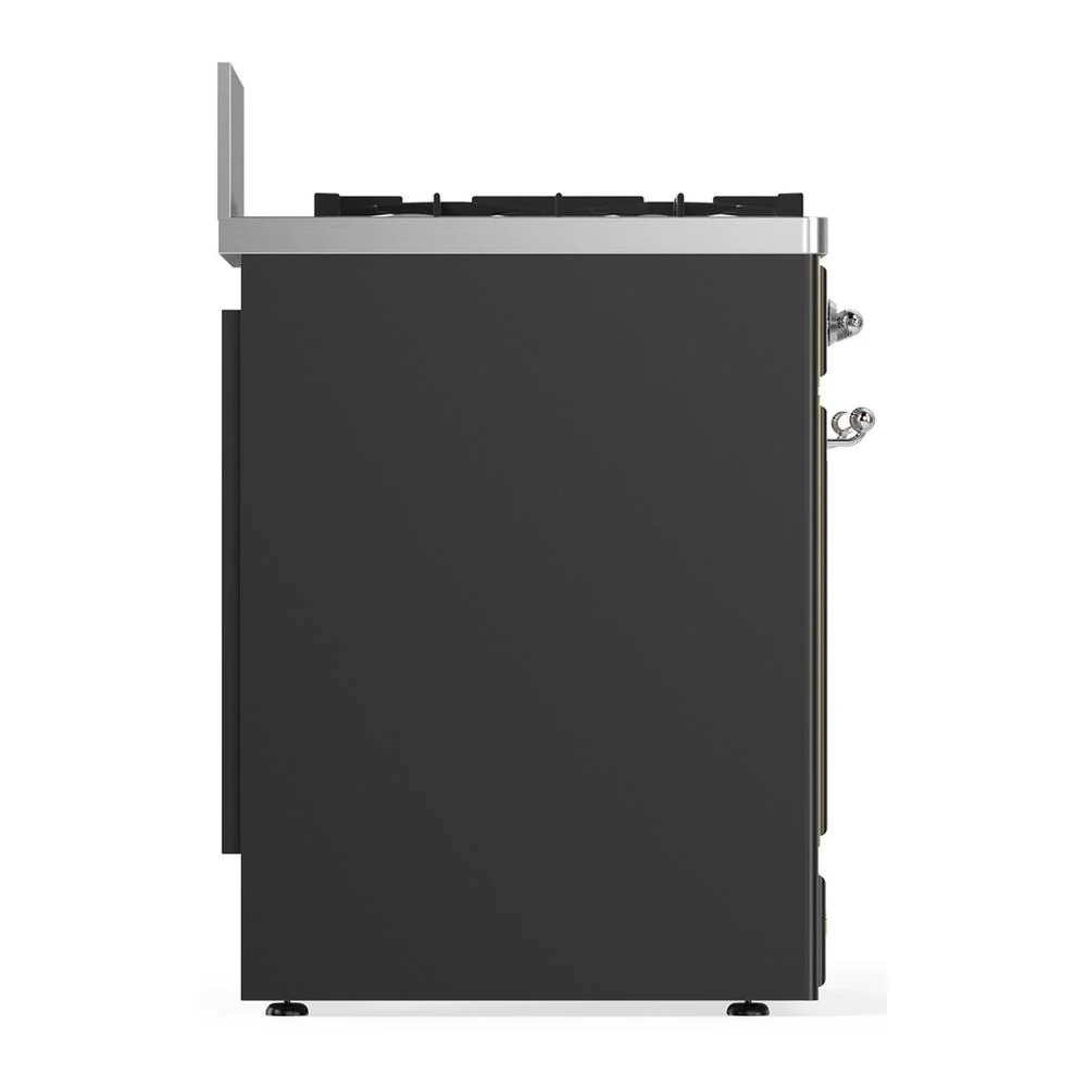 Ilve UM30NR3MGC Ilve Um30Nr3Mgc Majestic Iii 30 Inch Dual Fuel Range With 5 Black Brass Burners, Dual Function Burner Up To 25,000 Btu (Natural Gas, Triple Glass Door, Graphite Matte, Chrome) - Image 6