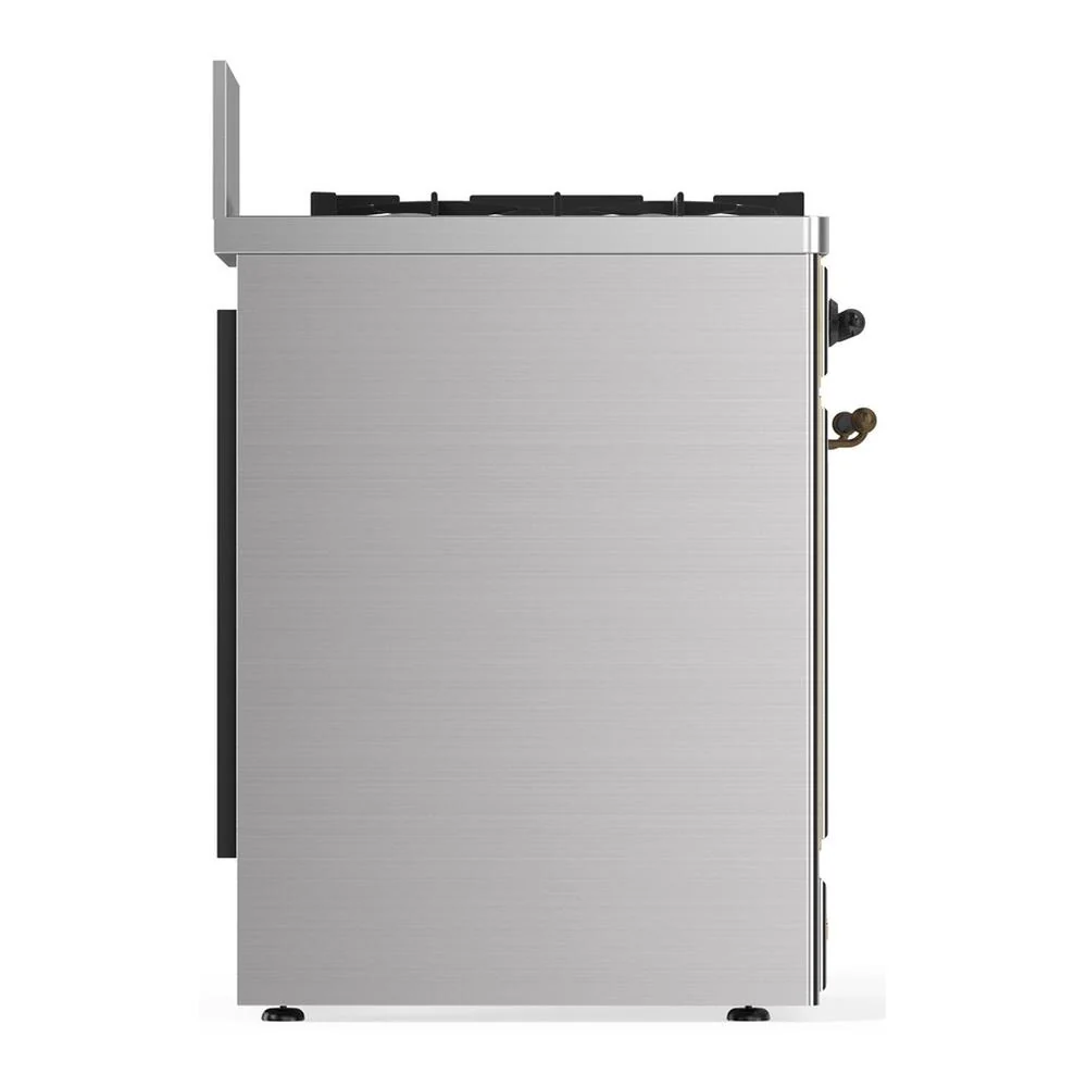 Ilve UM30NR3SSB Ilve Um30Nr3Ssb Majestic Iii 30 Inch Dual Fuel Range With 5 Black Brass Burners, Dual Function Burner Up To 25,000 Btu (Natural Gas, Triple Glass Door, Stainless Steel, Burnished) - Image 6
