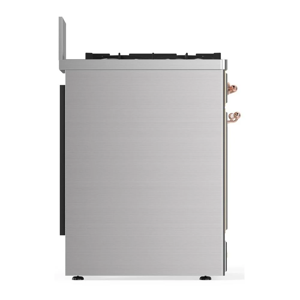 Ilve UM30NR3SSPLP Ilve Um30Nr3Ssplp Majestic Iii 30 Inch Dual Fuel Range With 5 Black Brass Burners, Dual Function Burner Up To 25,000 Btu (Liquid Propane, Triple Glass Door, Stainless Steel, Copper) - Image 6