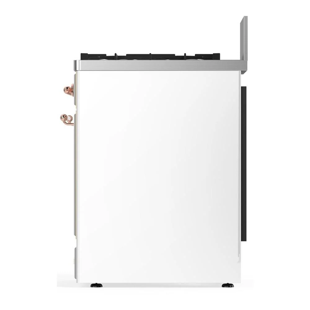 Ilve UM30NR3WHP Ilve Um30Nr3Whp Majestic Iii 30 Inch Dual Fuel Range With 5 Black Brass Burners, Dual Function Burner Up To 25,000 Btu (Natural Gas, Triple Glass Door, White, Copper) - Image 5