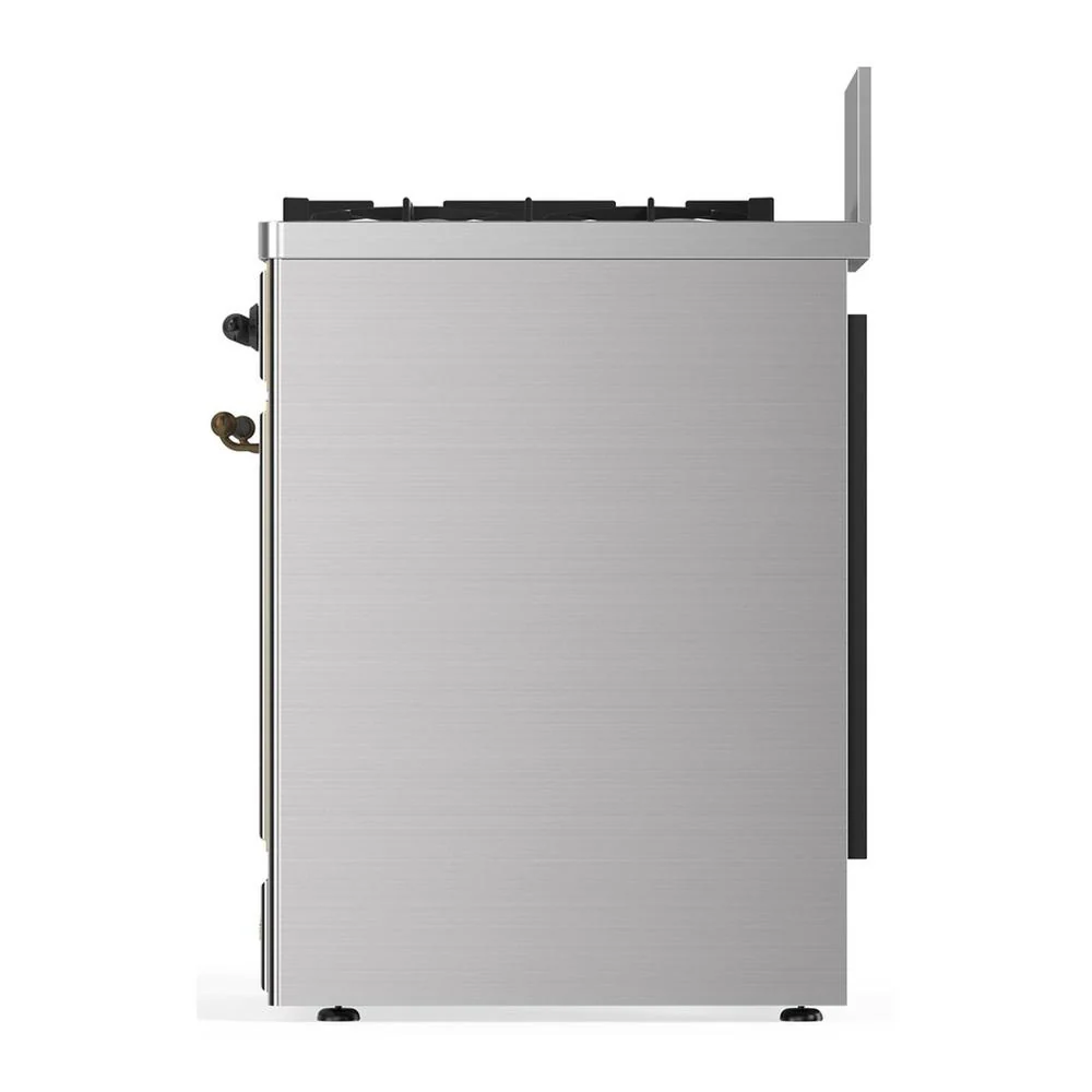 Ilve UM30QNR3SSB Ilve Um30Qnr3Ssb Majestic Iii 30 Inch Dual Fuel Range With 5 Black Brass Burners, Dual Function Burner Up To 25,000 Btu (Natural Gas, Solid Door, Stainless Steel, Burnished) - Image 5