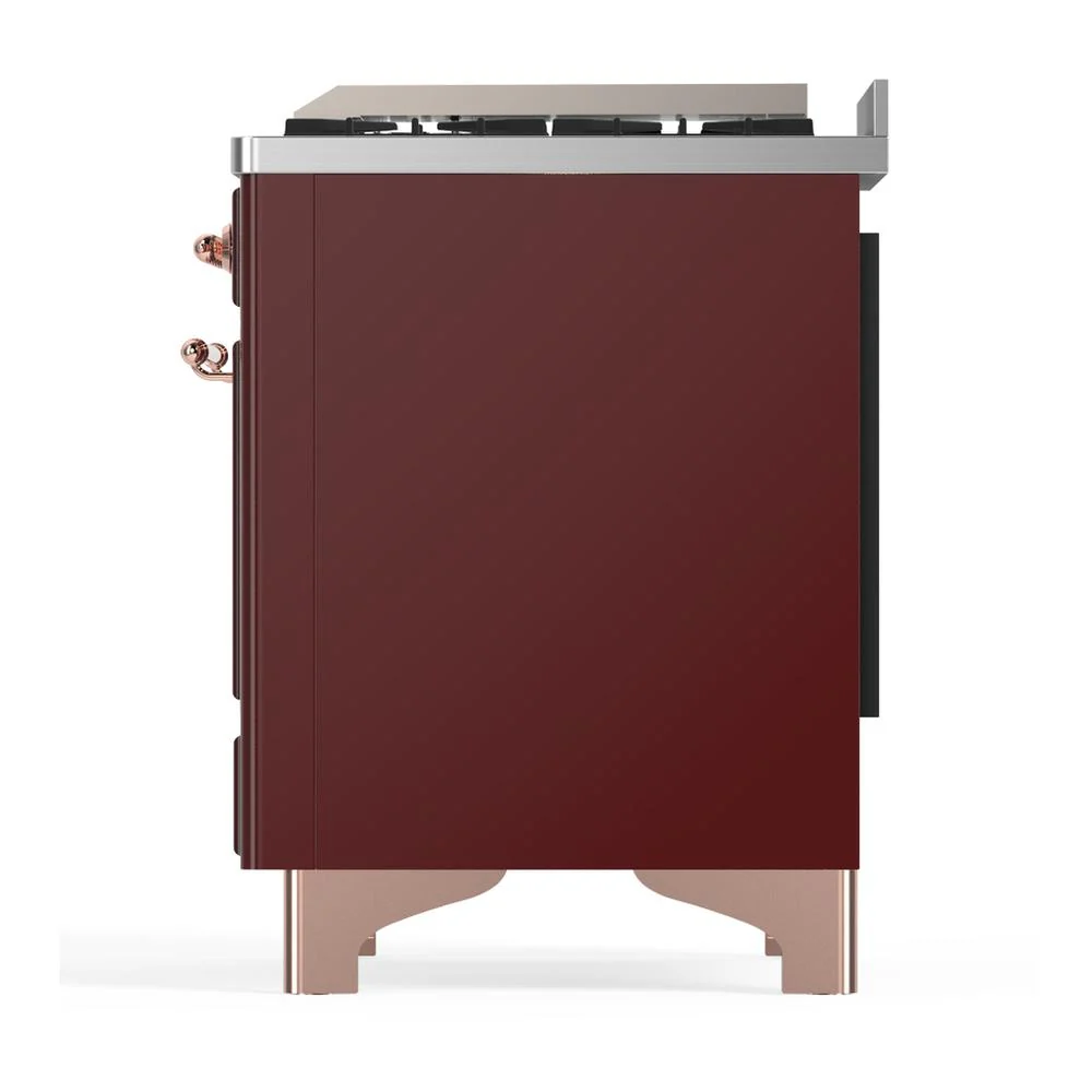 Ilve UM36FNR3BUPLP Ilve Um36Fnr3Buplp Majestic Iii 36 Inch Dual Fuel Range With 6 Black Brass Burners And Griddle, Dual Function Burner Up To 25,000 Btu (Triple Glass Door, Burgundy, Copper, Liquid Propane) - Image 7