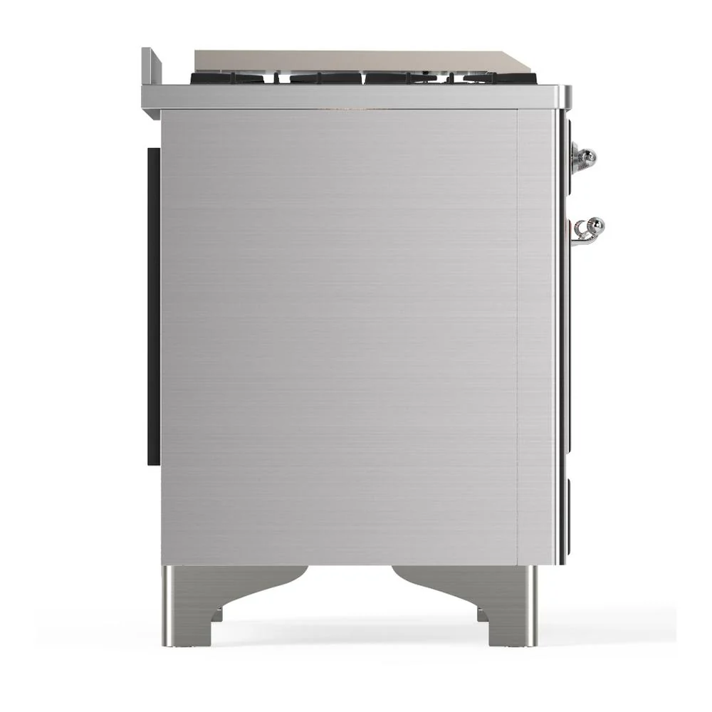 Ilve UM36FNR3SSCLP Ilve Um36Fnr3Ssclp Majestic Iii 36 Inch Dual Fuel Range With 6 Black Brass Burners And Griddle, Dual Function Burner Up To 25,000 Btu (Triple Glass Door, Stainless Steel, Chrome, Liquid Propane) - Image 6