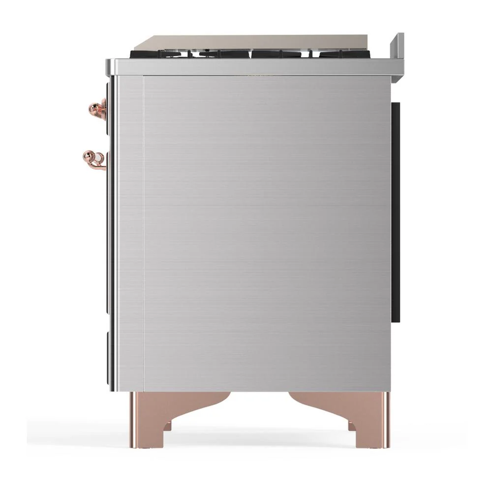 Ilve UM36FNR3SSPLP Ilve Um36Fnr3Ssplp Majestic Iii 36 Inch Dual Fuel Range With 6 Black Brass Burners And Griddle, Dual Function Burner Up To 25,000 Btu (Triple Glass Door, Stainless Steel, Copper, Liquid Propane) - Image 7